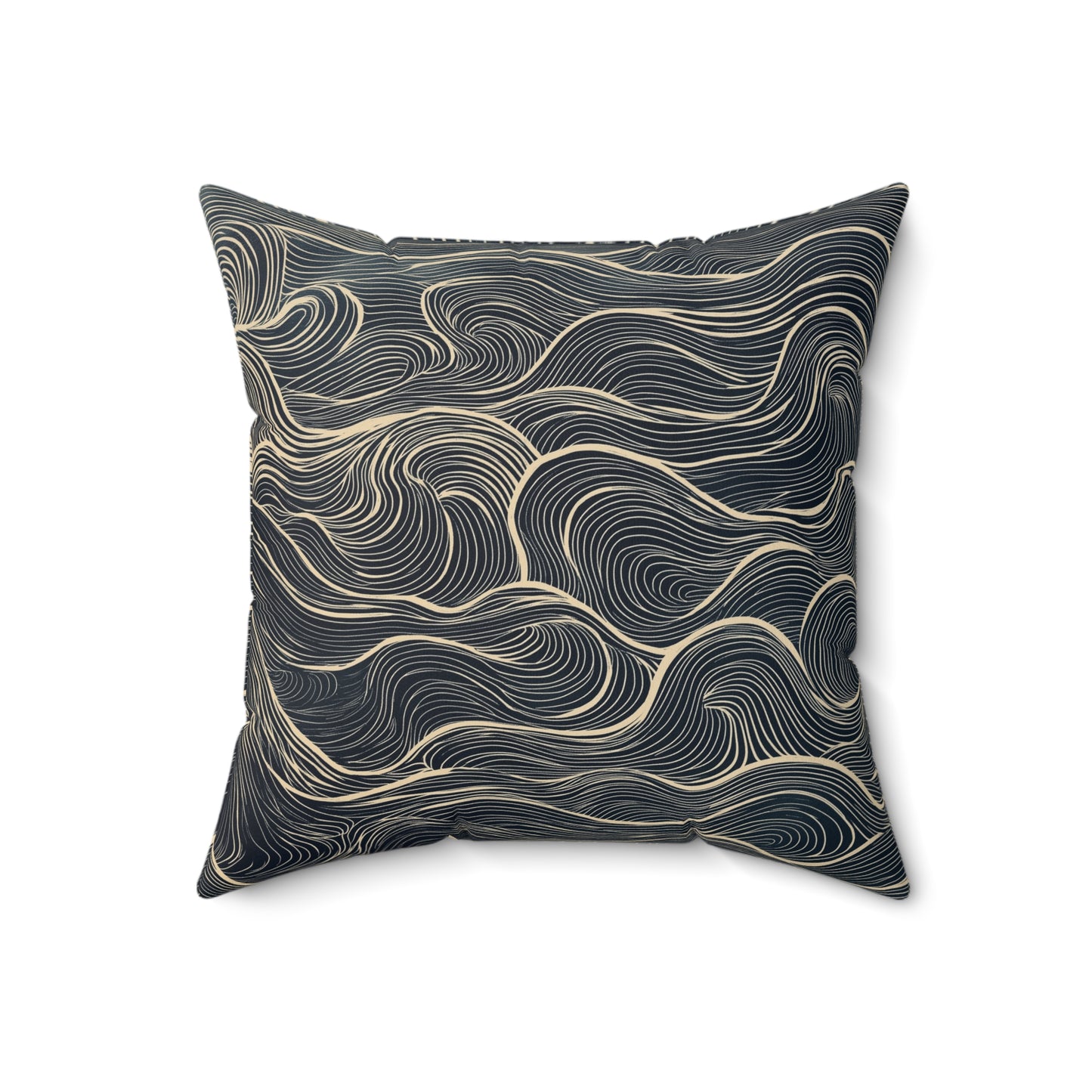 Abstract Wave Pattern Throw Pillow, Modern Home Decor, Nautical Accent Cushion, Gift for Ocean Lovers, Cozy Living Room Accessory
