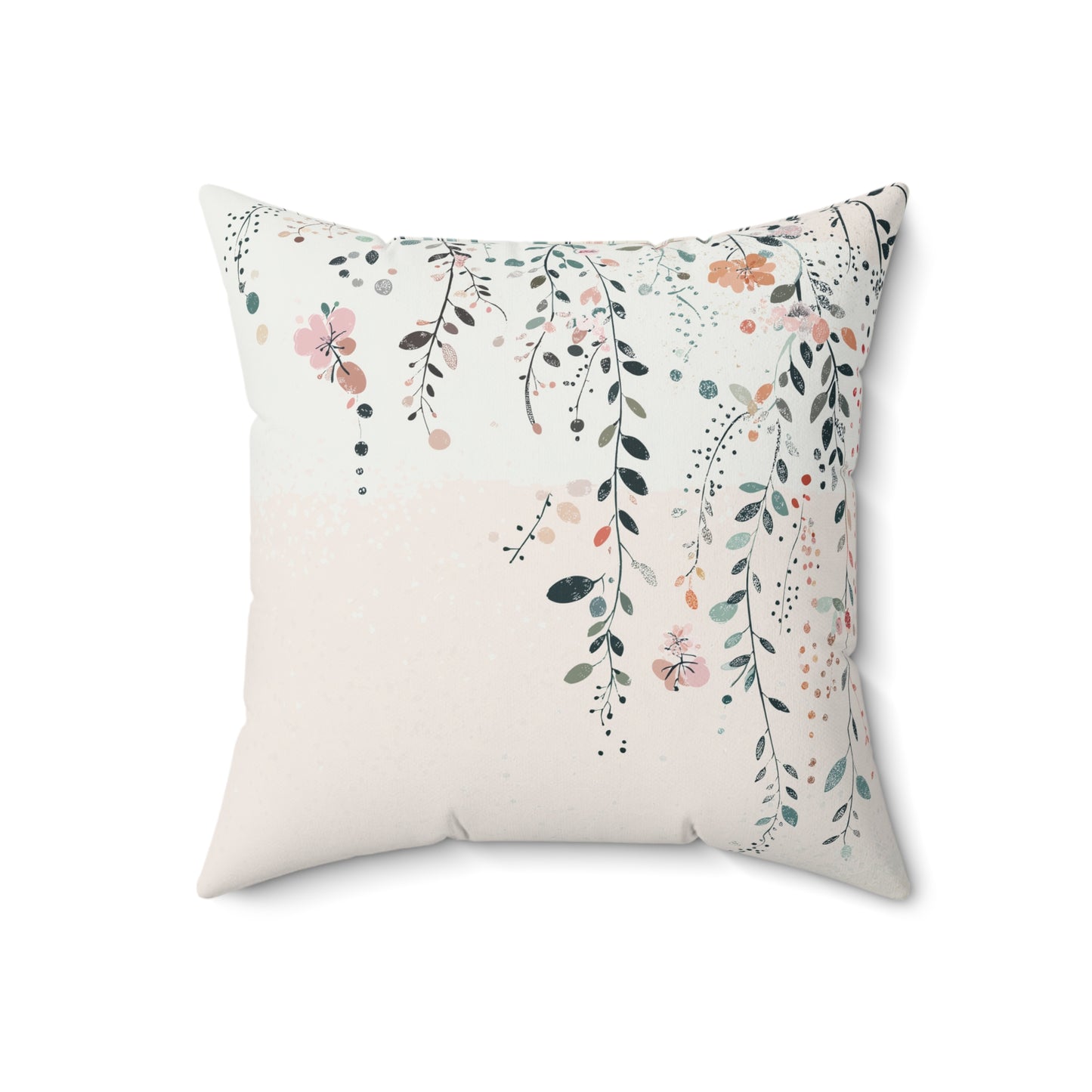 Botanical Flannel Square Pillow - Cozy Home Decor, Ideal Gift for Botanical Lovers, Spring Decor, Bohemian Style, Floral Accent Cushion