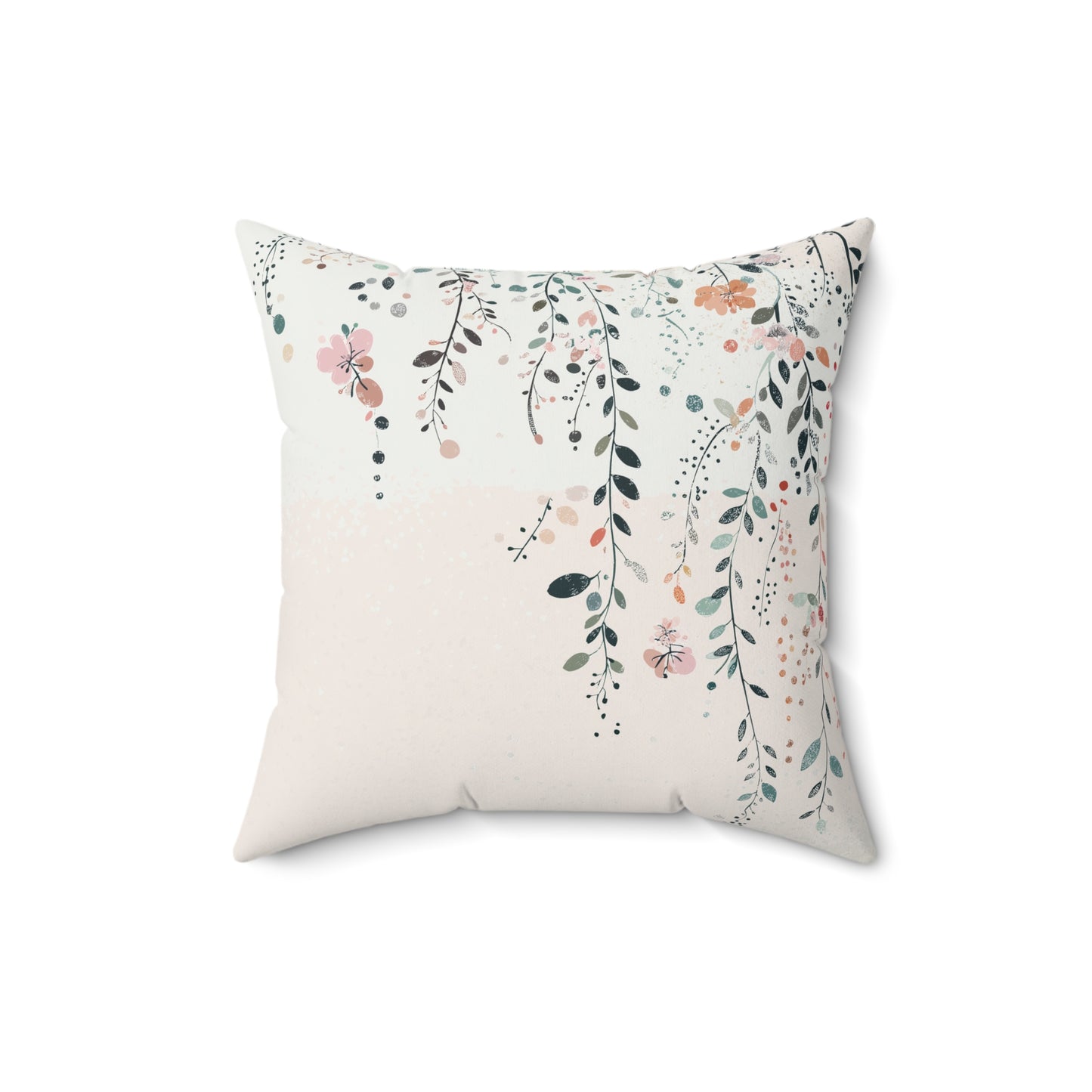 Botanical Flannel Square Pillow - Cozy Home Decor, Ideal Gift for Botanical Lovers, Spring Decor, Bohemian Style, Floral Accent Cushion