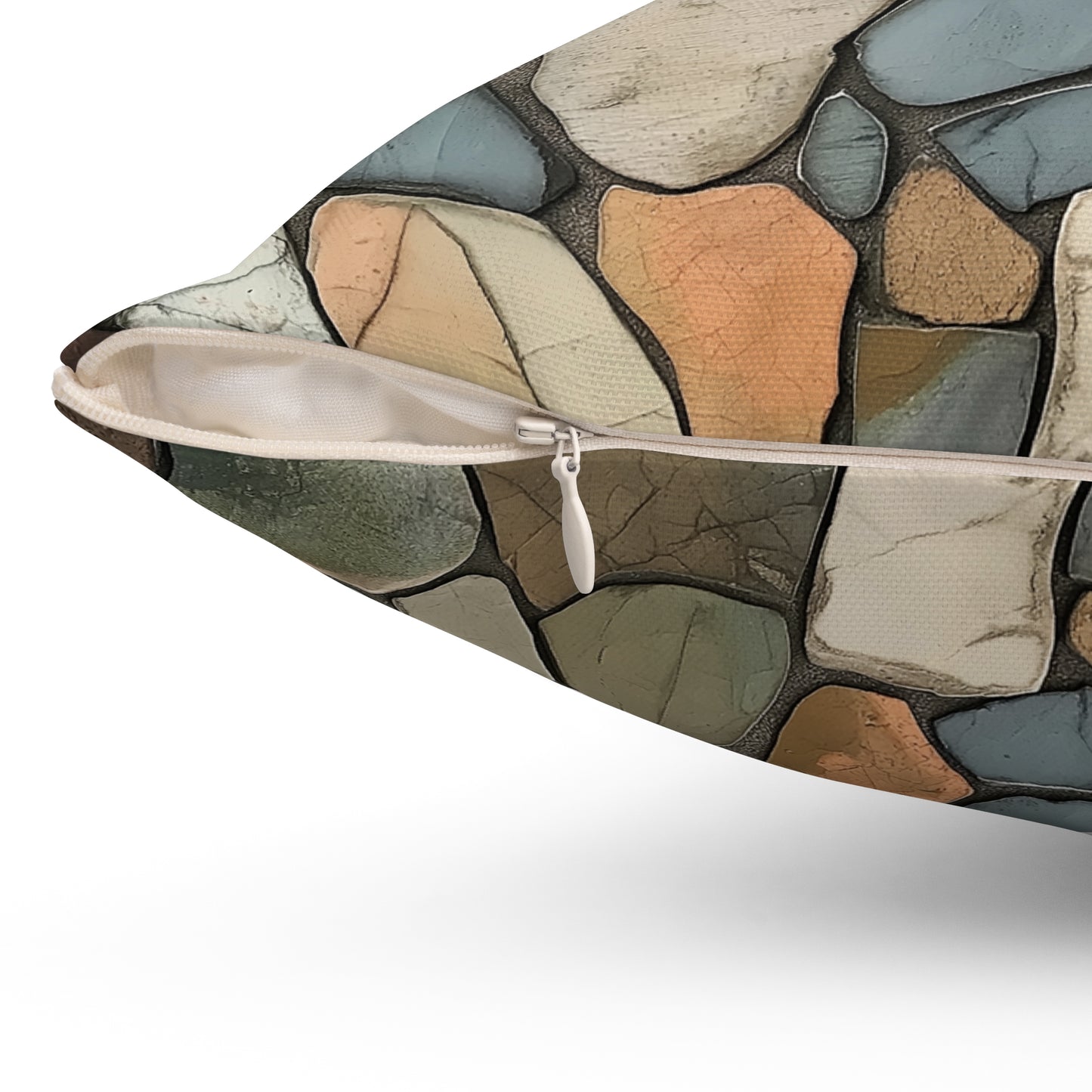 Natural Stone Patterned Decorative Pillow, Cozy Home Decor, Bohemian Accent Cushion, Gift for Homeowners, Seasonal Decor, Zen Decor