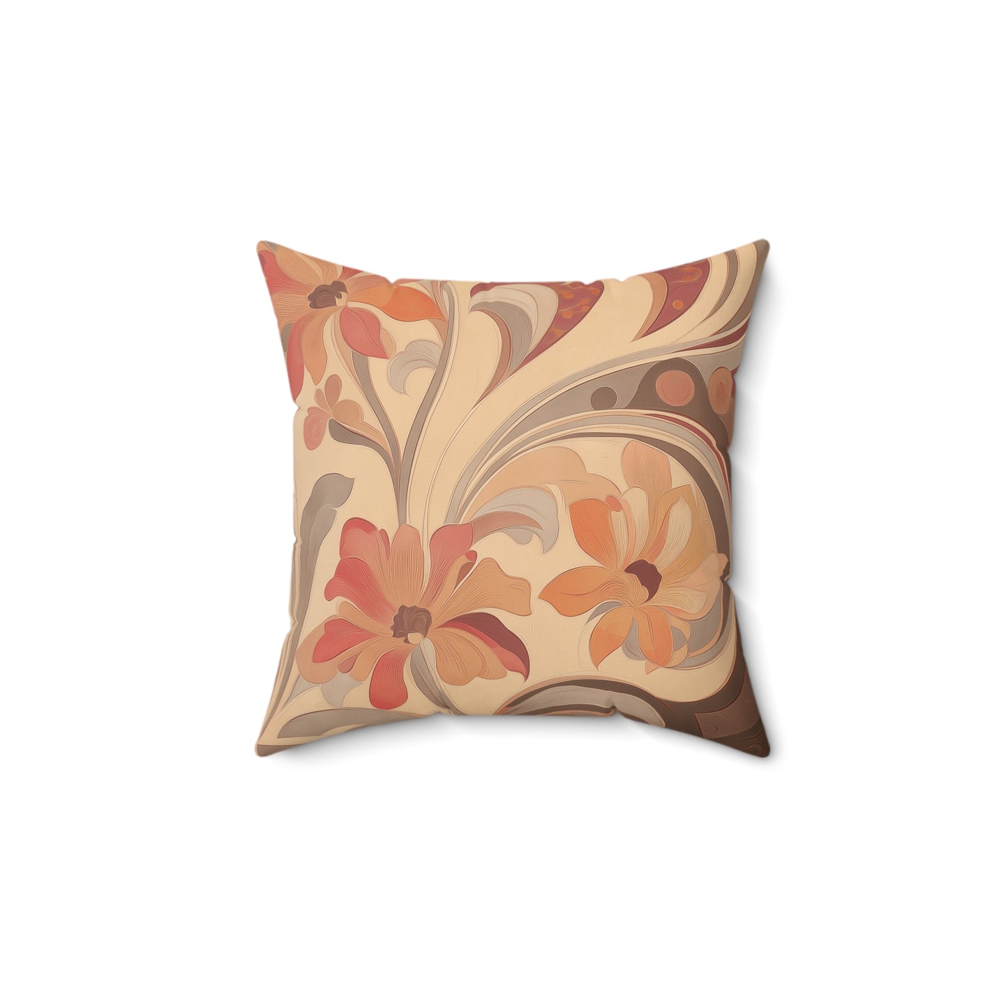 Bohemian Floral Square Pillow, Cozy Home Decor, Gift for Her, Couch Cushion, Pillow Cover for Living Room, Vibrant Floral Accent