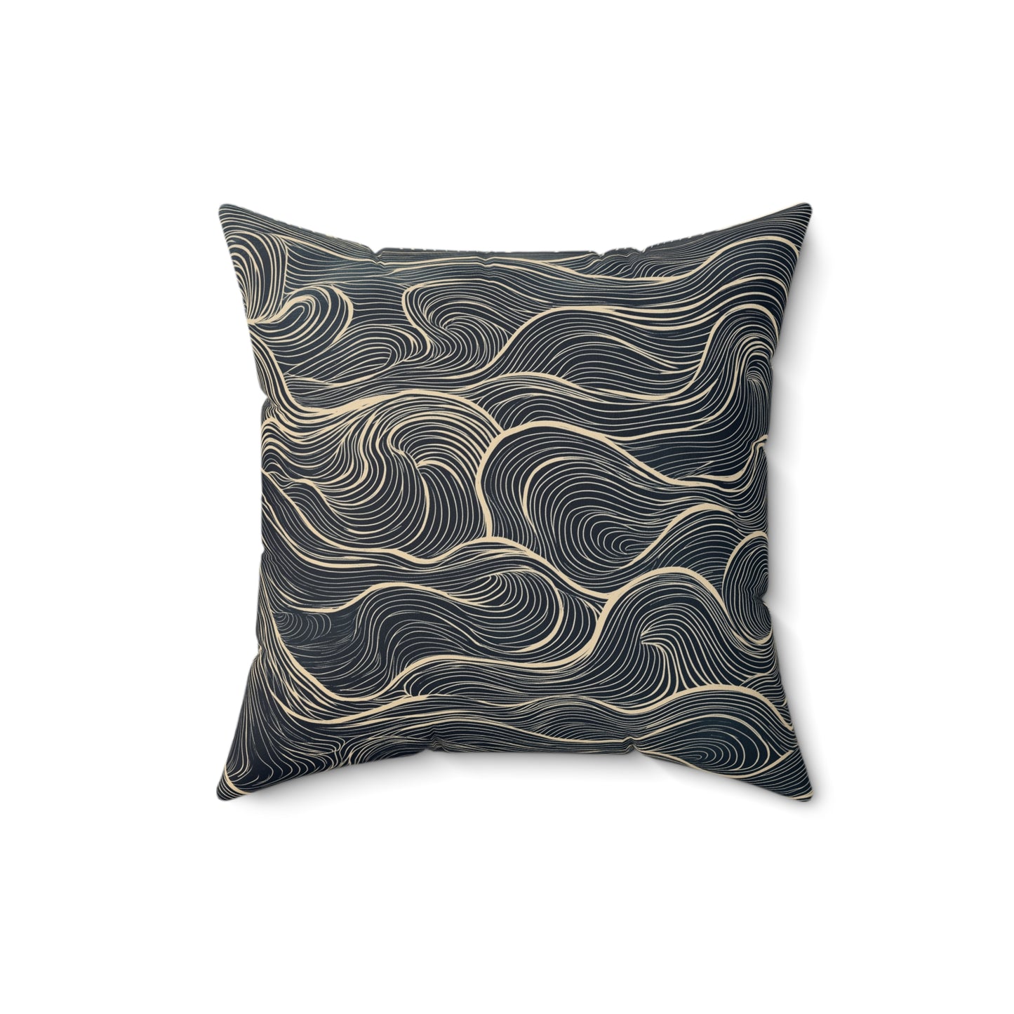 Abstract Wave Pattern Throw Pillow, Modern Home Decor, Nautical Accent Cushion, Gift for Ocean Lovers, Cozy Living Room Accessory