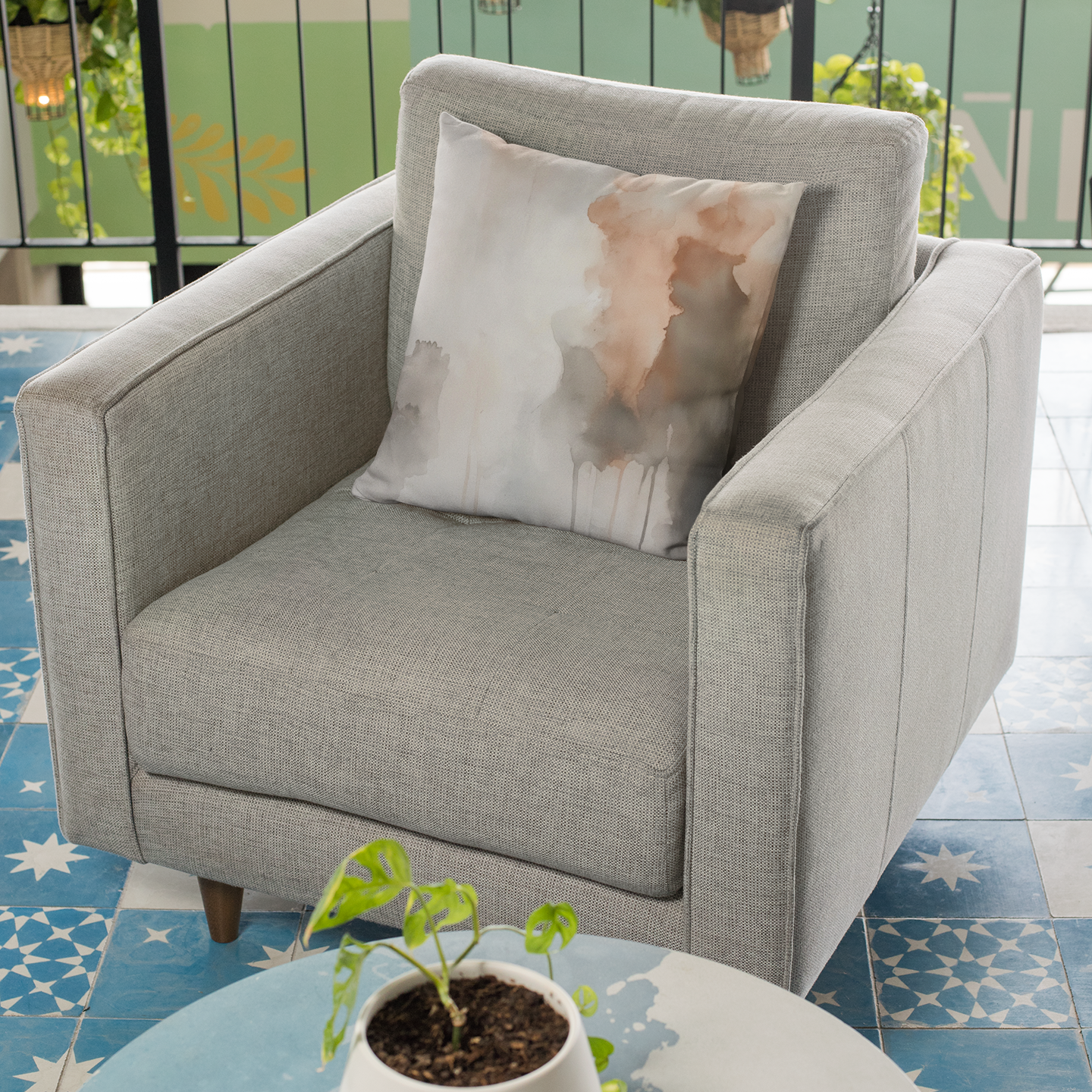 Artistic Abstract Throw Pillow – Soft Square Accent Cushion for Modern Home