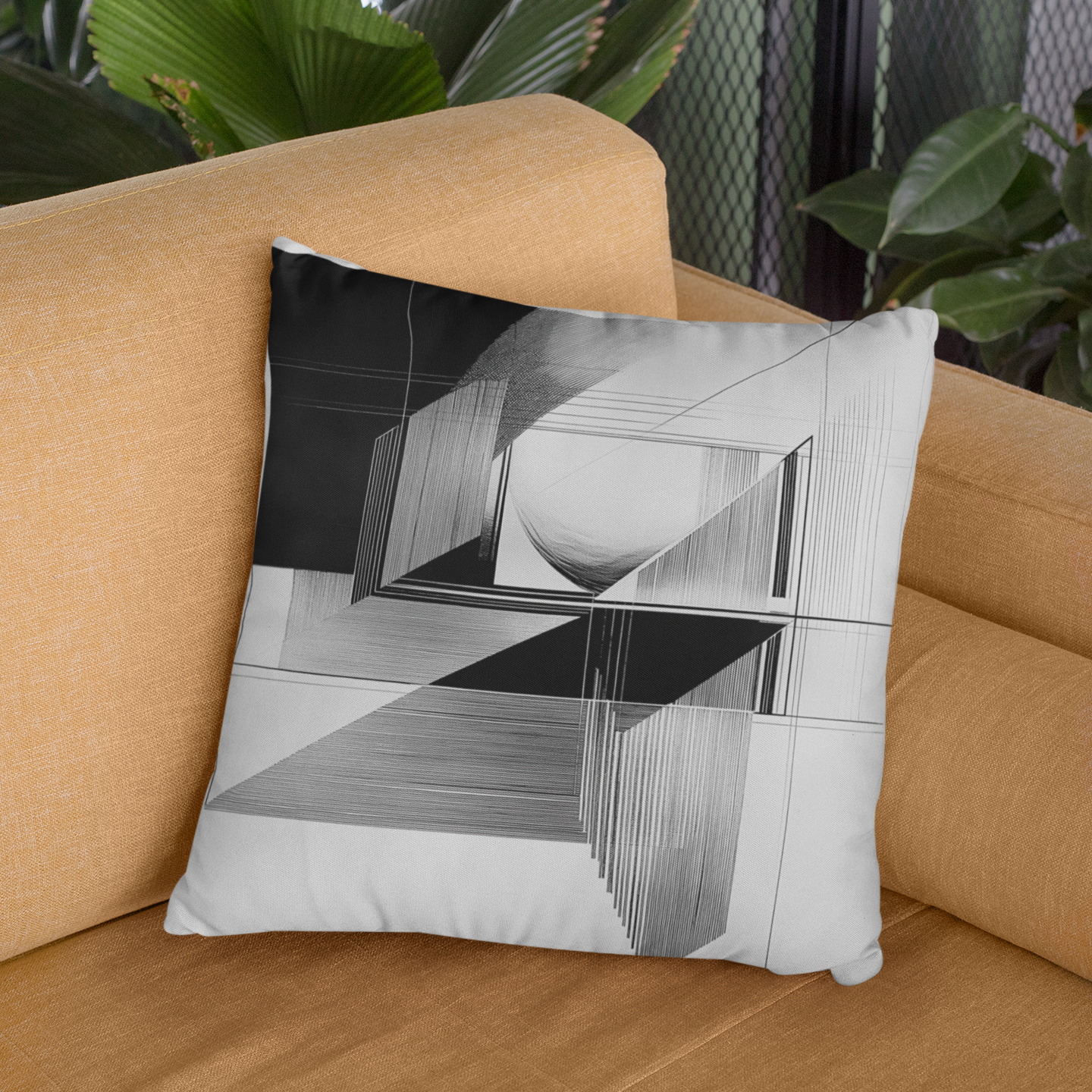 Modern Geometric Throw Pillow | Minimalist Home Decor, Accent Pillow, Unique Gift Idea, Cozy Living Room, Stylish Sofa Accessory