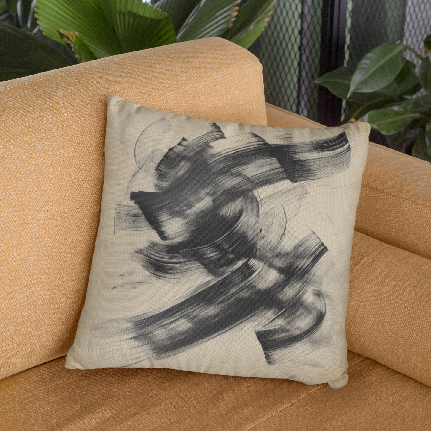 Modern Abstract Throw Pillow – Contemporary Art Accent Cushion
