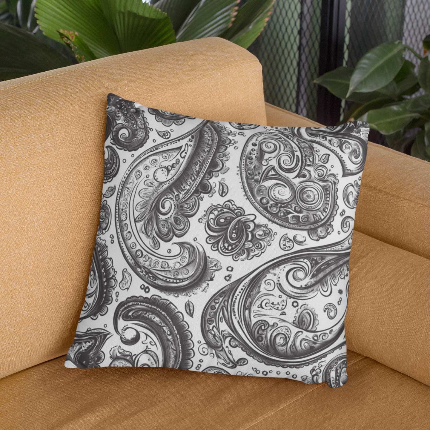 Elegant Paisley Print Throw Pillow – Chic Accent Cushion for Home