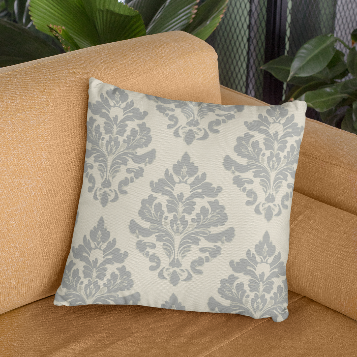 Elegant Damask Decorative Throw Pillow, Home Decor, Couch Cushion, Gifts for Her, Bedroom Accent
