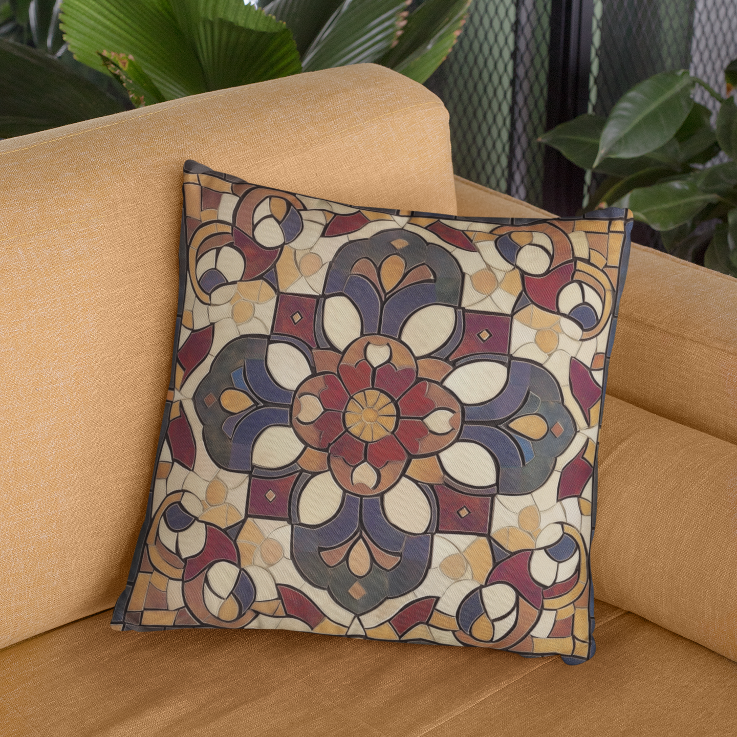 Decorative Accent Pillow, Floral Pattern Cushion, Cozy Home Decor, Boho Throw Pillow, Gift for Housewarming