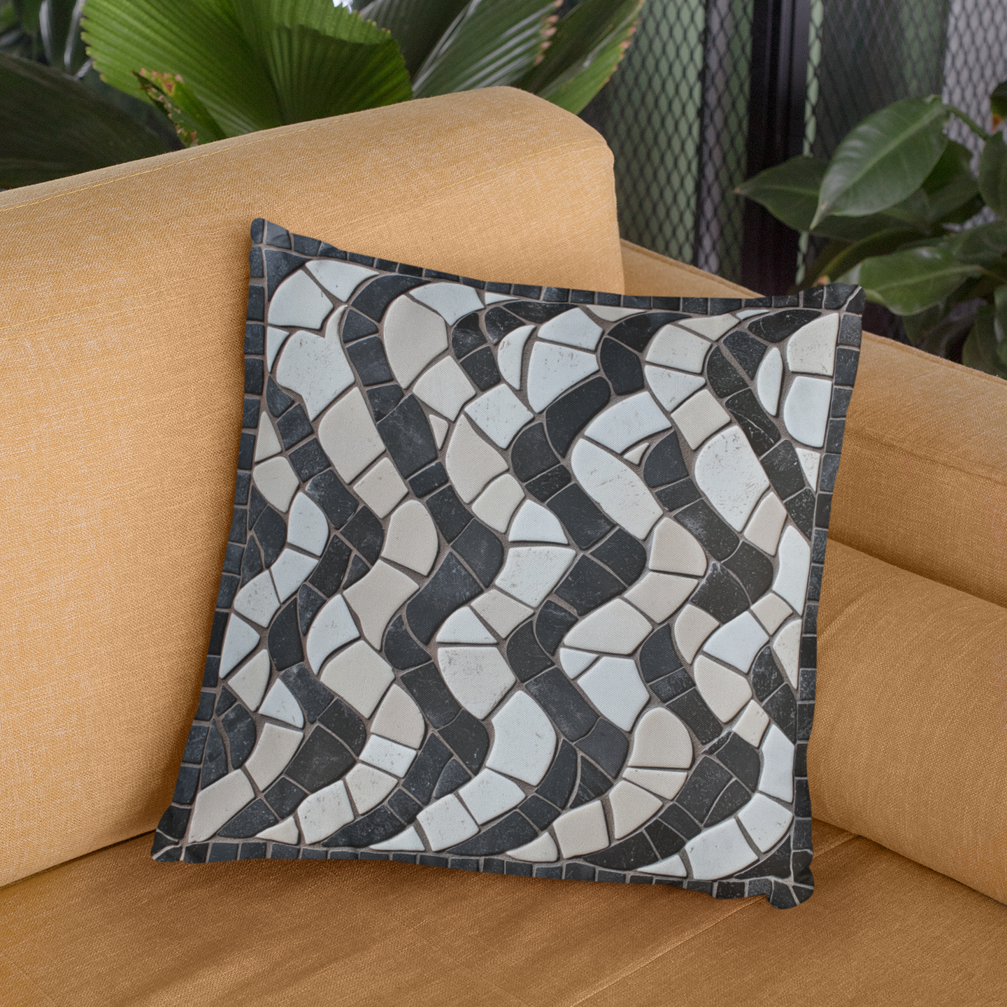 Stylish Spun-Polyester Square Throw Pillow – Modern Accent Cushion