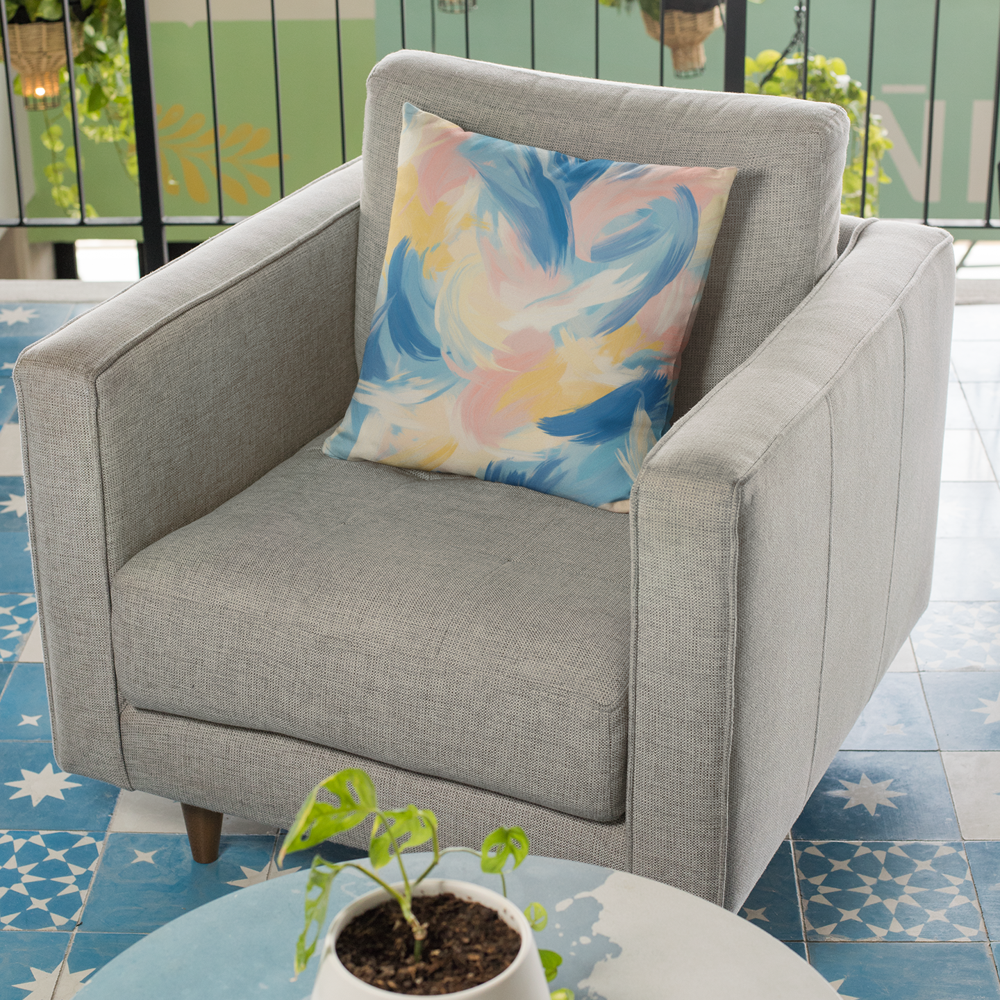 Abstract Art Throw Pillow – Modern Decor Accent Cushion