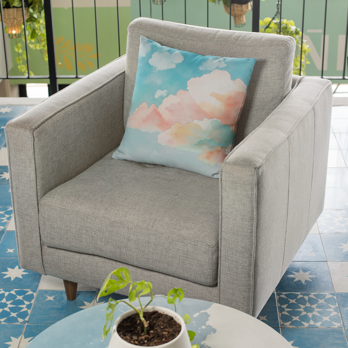 Cloudy Dreams Accent Pillow, Cozy Home Decor, Gift for Dreamers, Relaxing Atmosphere, Boho Style Sofa Cushion