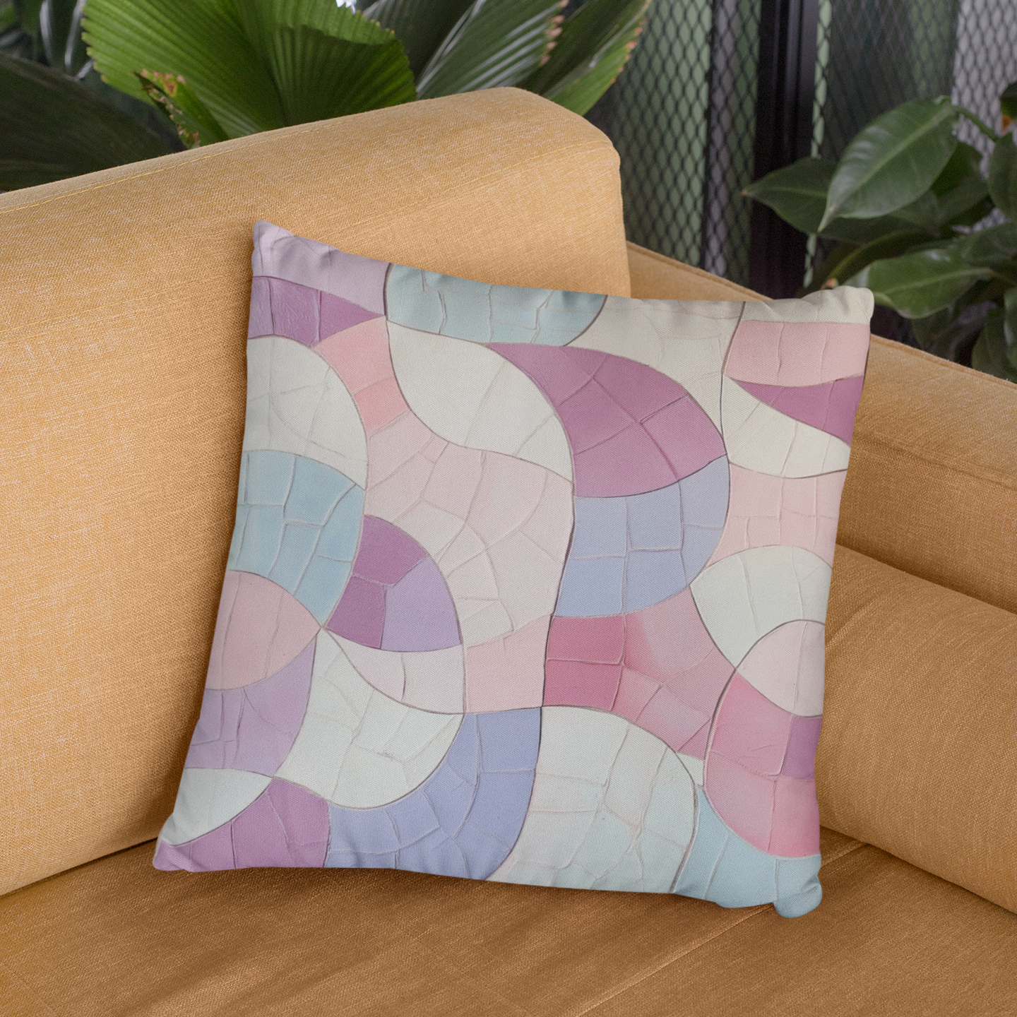 Abstract Pastel Pillow, Cozy Home Decor, Modern Accent Cushion, Gift for Her, Soft Bedroom Pillow
