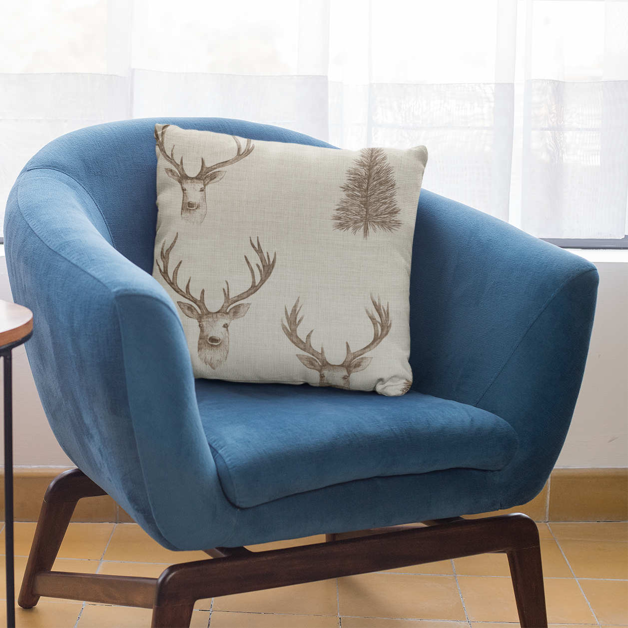 Rustic Deer Print Decor Pillow | Cozy Home Accents, Throw Pillow for Cabin Decor, Nature Lover Gift, Winter Vibes