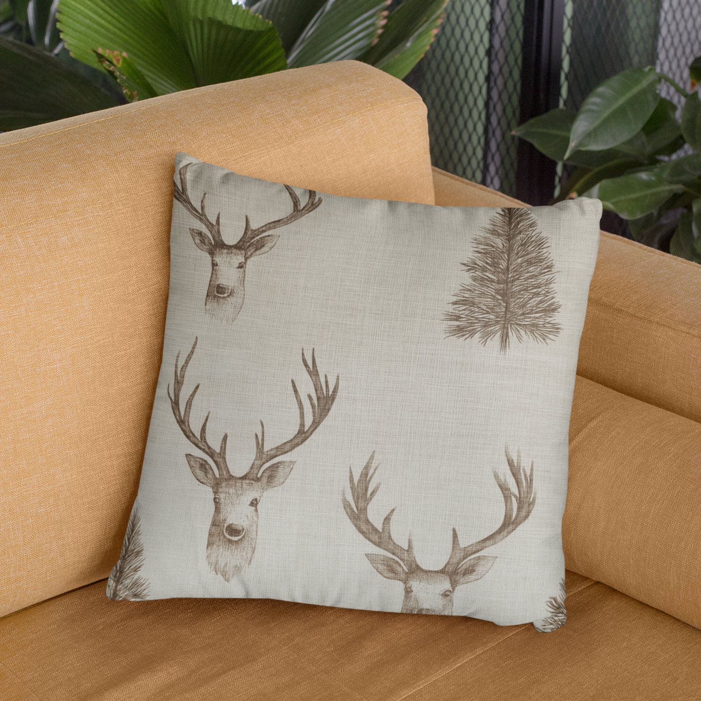 Rustic Deer Print Decor Pillow | Cozy Home Accents, Throw Pillow for Cabin Decor, Nature Lover Gift, Winter Vibes