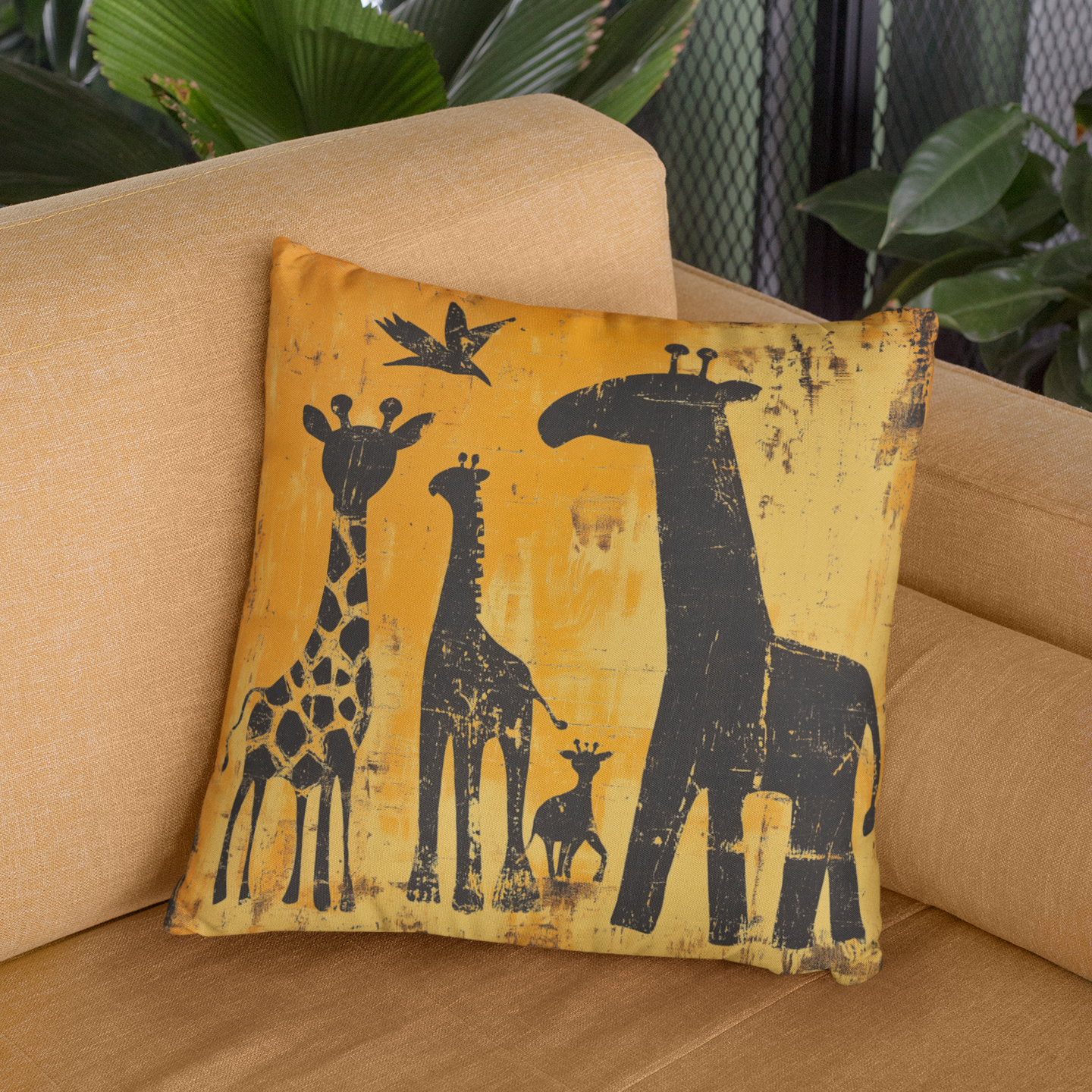 Safari Giraffe Throw Pillow, Animal Decor, Jungle Home Accents, Kids Room Decor, Gift for Animal Lovers