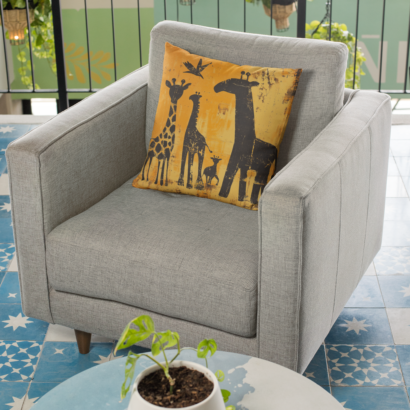 Safari Giraffe Throw Pillow, Animal Decor, Jungle Home Accents, Kids Room Decor, Gift for Animal Lovers