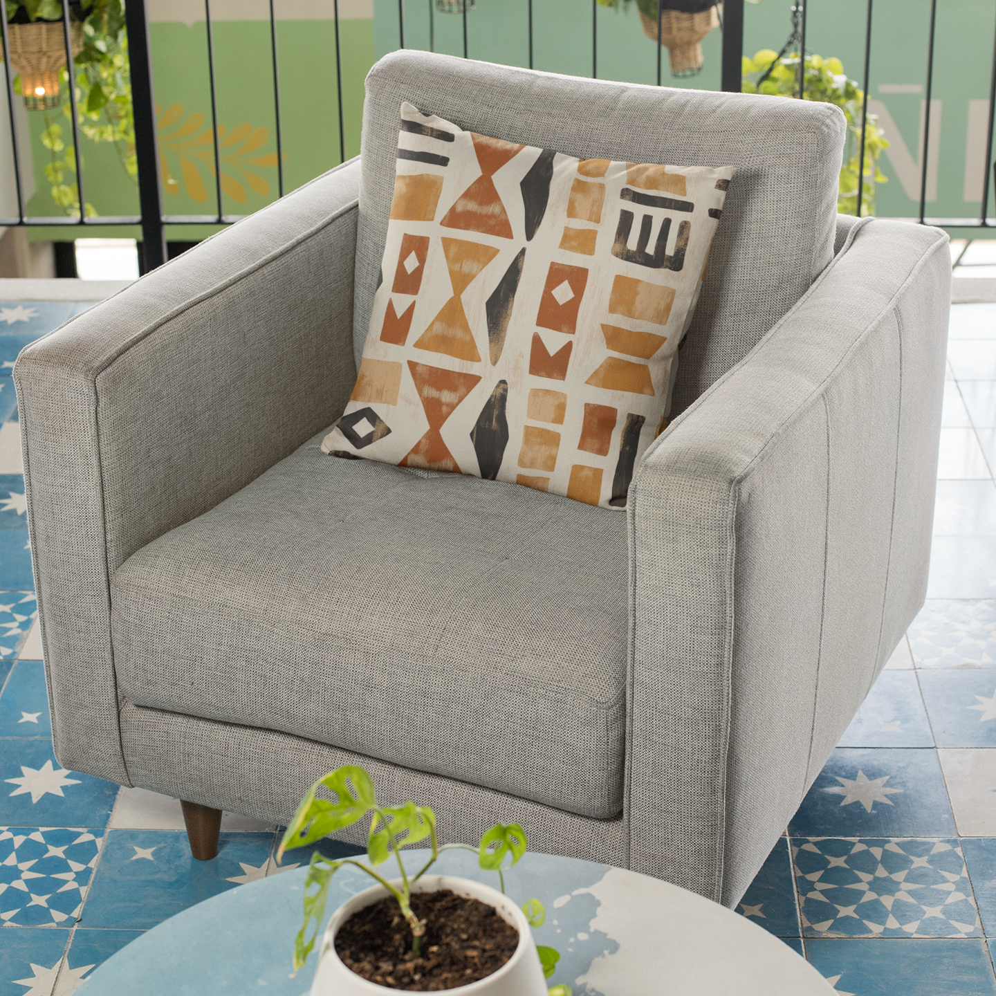 Bohemian Print Throw Pillow