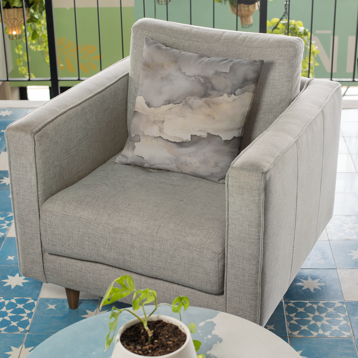 Marble Print Throw Pillow – Modern Cushion for Sofa or Bedroom