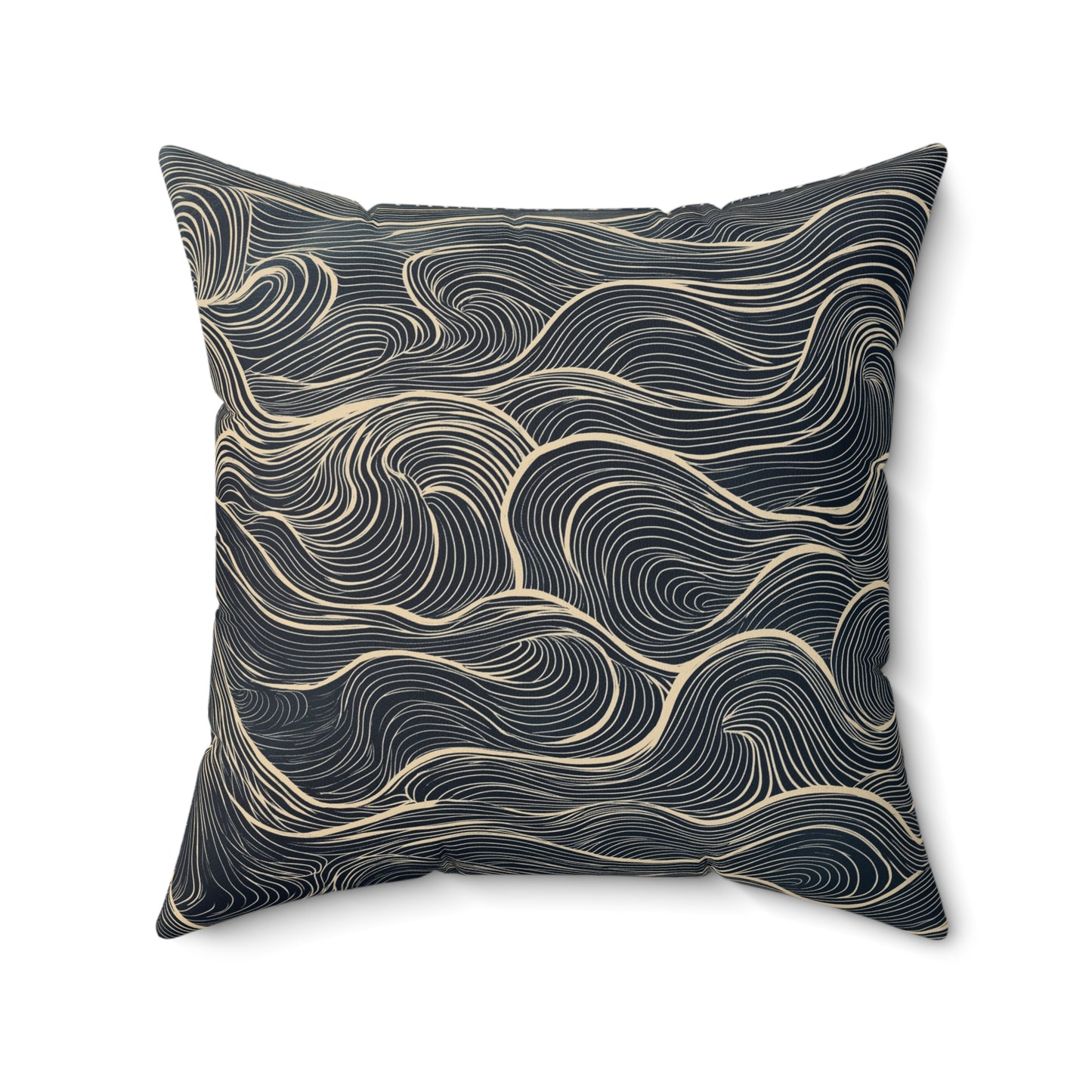 Abstract Wave Pattern Throw Pillow, Modern Home Decor, Nautical Accent Cushion, Gift for Ocean Lovers, Cozy Living Room Accessory
