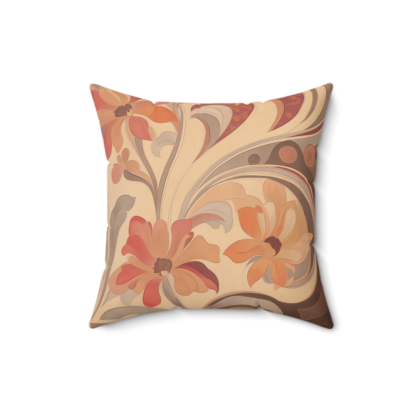 Bohemian Floral Square Pillow, Cozy Home Decor, Gift for Her, Couch Cushion, Pillow Cover for Living Room, Vibrant Floral Accent