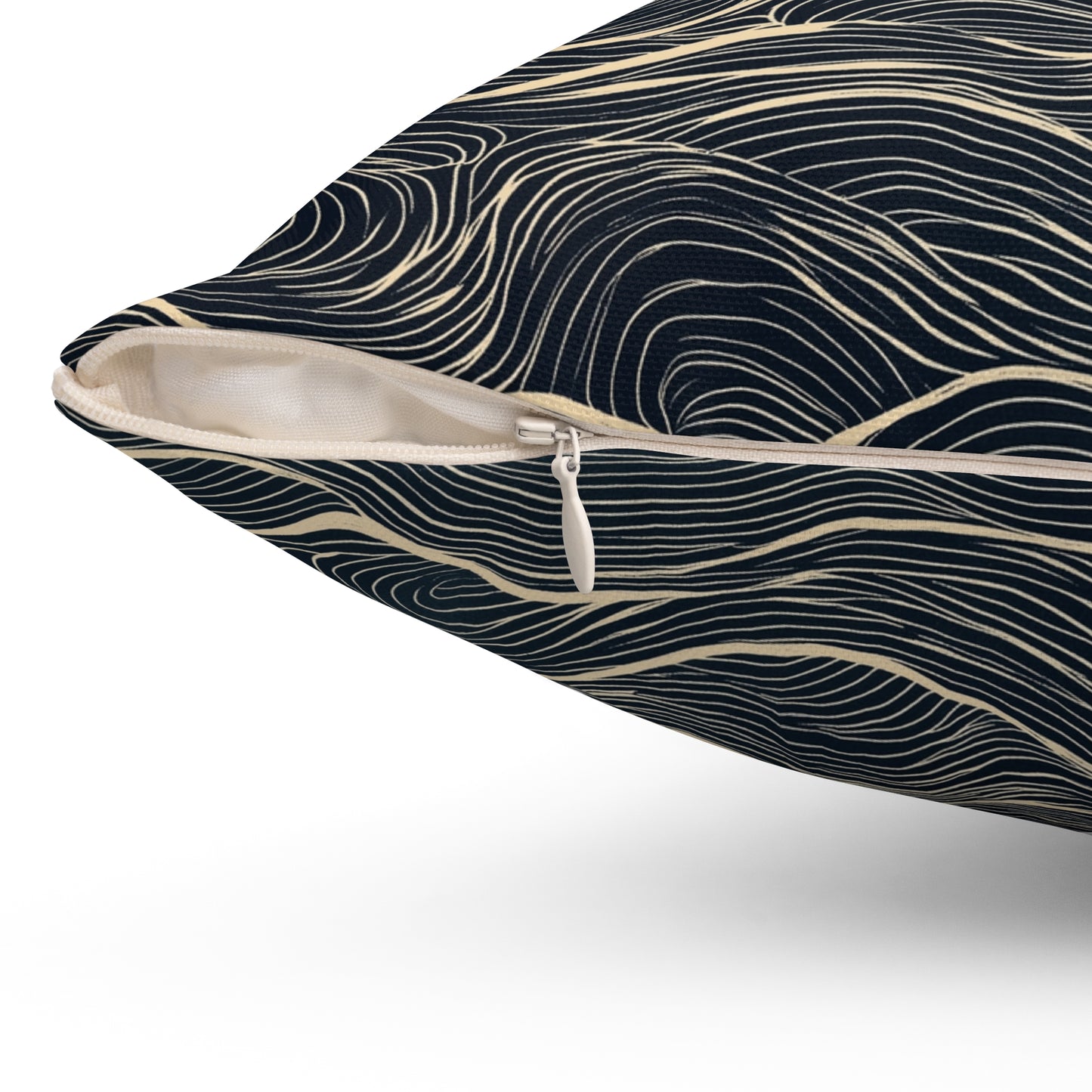 Abstract Wave Pattern Throw Pillow, Modern Home Decor, Nautical Accent Cushion, Gift for Ocean Lovers, Cozy Living Room Accessory
