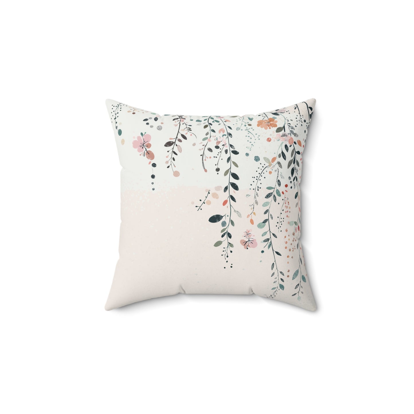 Botanical Flannel Square Pillow - Cozy Home Decor, Ideal Gift for Botanical Lovers, Spring Decor, Bohemian Style, Floral Accent Cushion