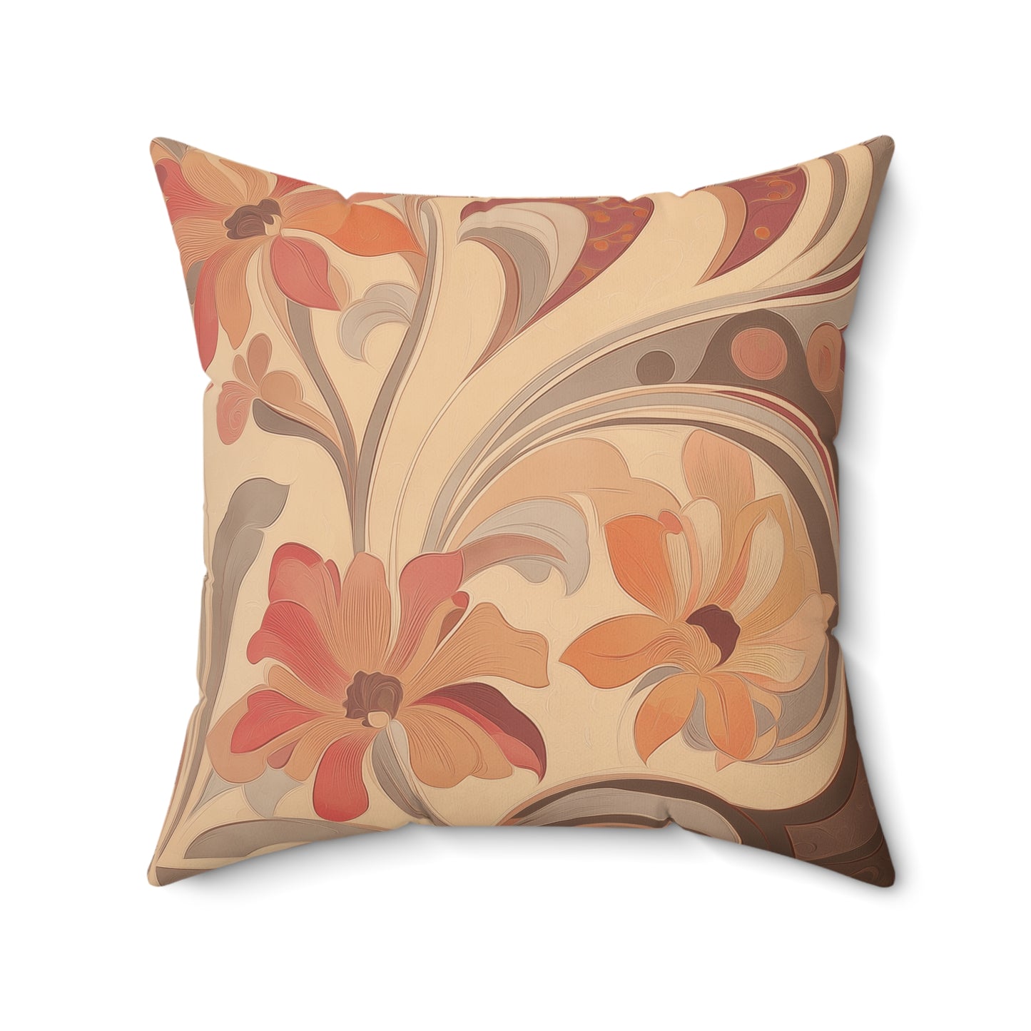 Bohemian Floral Square Pillow, Cozy Home Decor, Gift for Her, Couch Cushion, Pillow Cover for Living Room, Vibrant Floral Accent