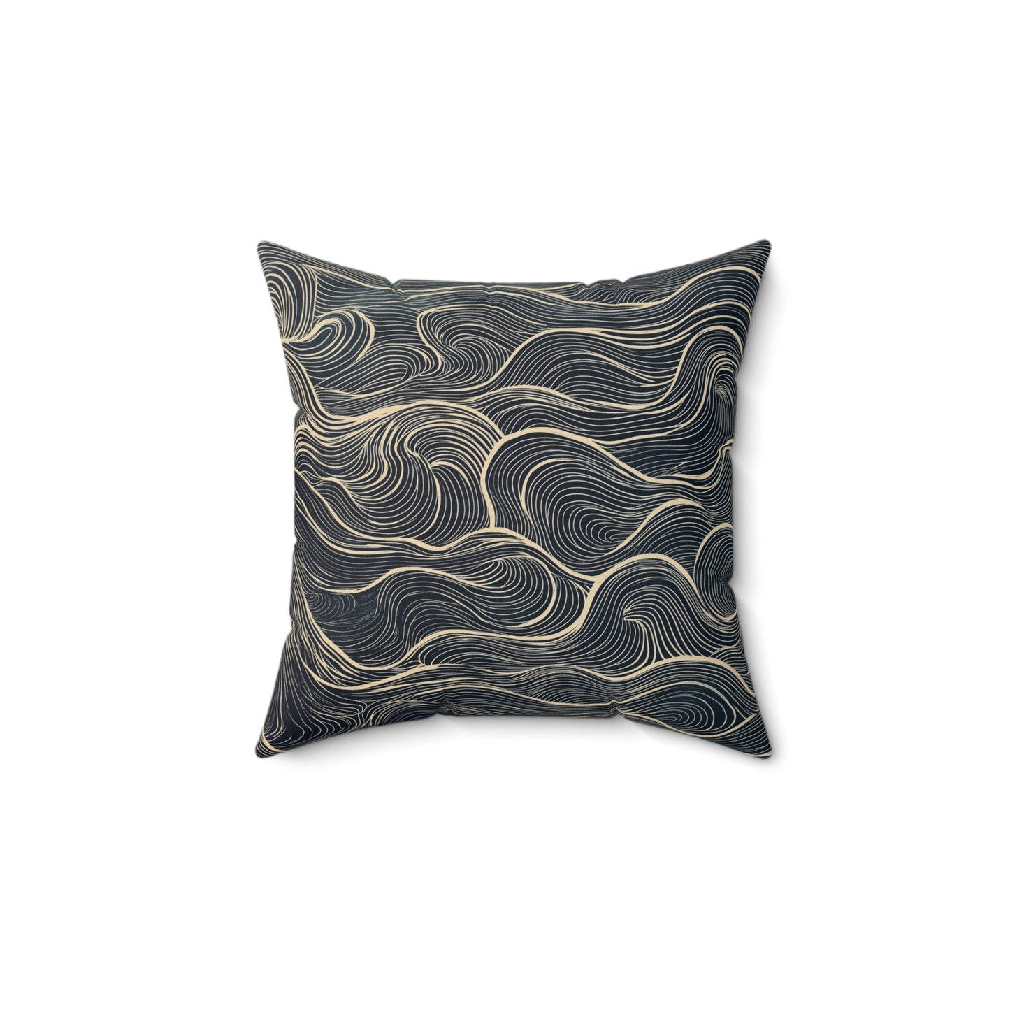 Abstract Wave Pattern Throw Pillow, Modern Home Decor, Nautical Accent Cushion, Gift for Ocean Lovers, Cozy Living Room Accessory
