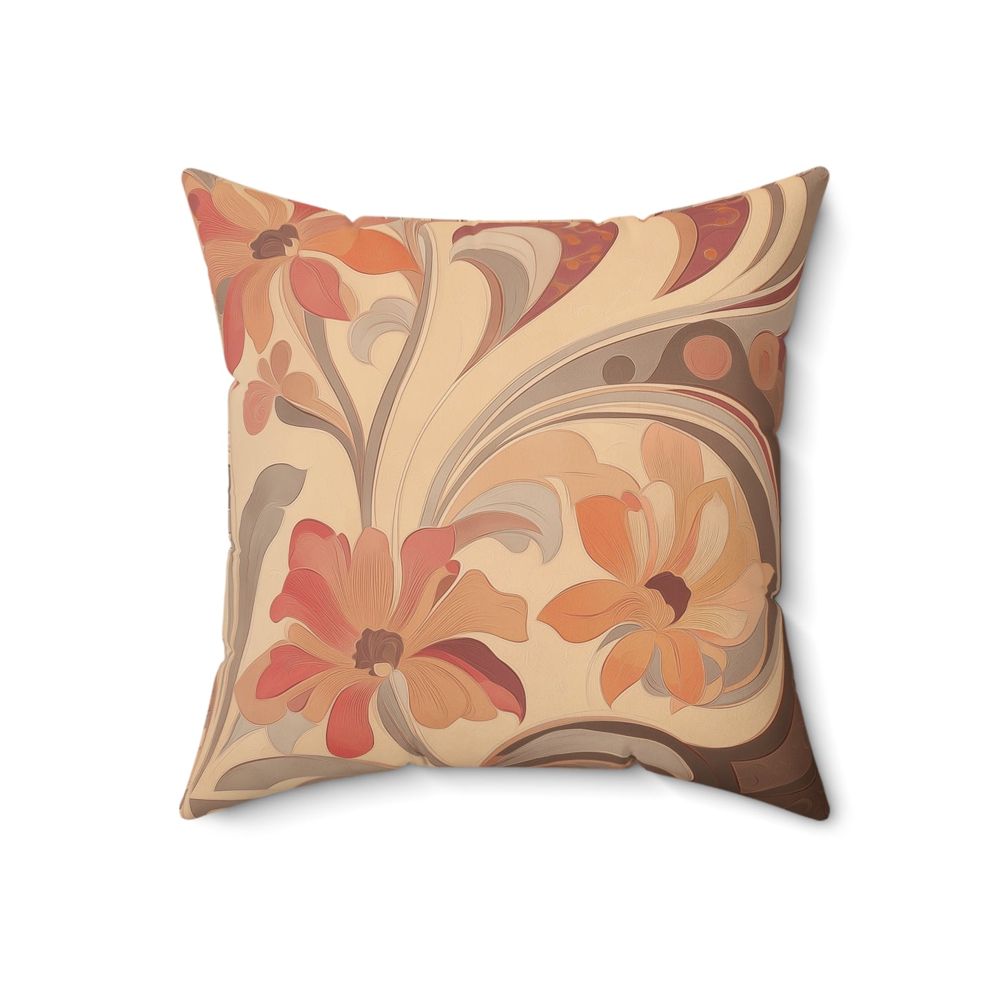 Bohemian Floral Square Pillow, Cozy Home Decor, Gift for Her, Couch Cushion, Pillow Cover for Living Room, Vibrant Floral Accent