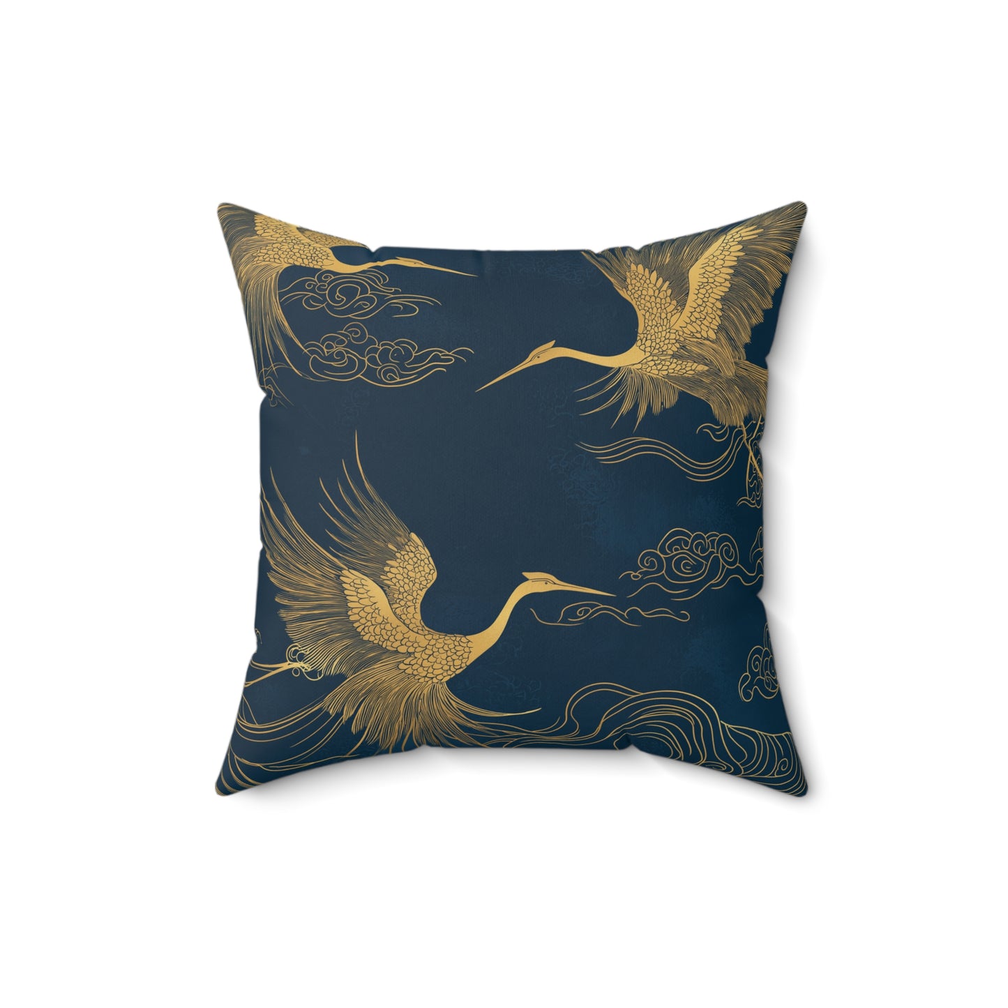 Japanese Crane Throw Pillow – Elegant Bird-Inspired Accent Cushion