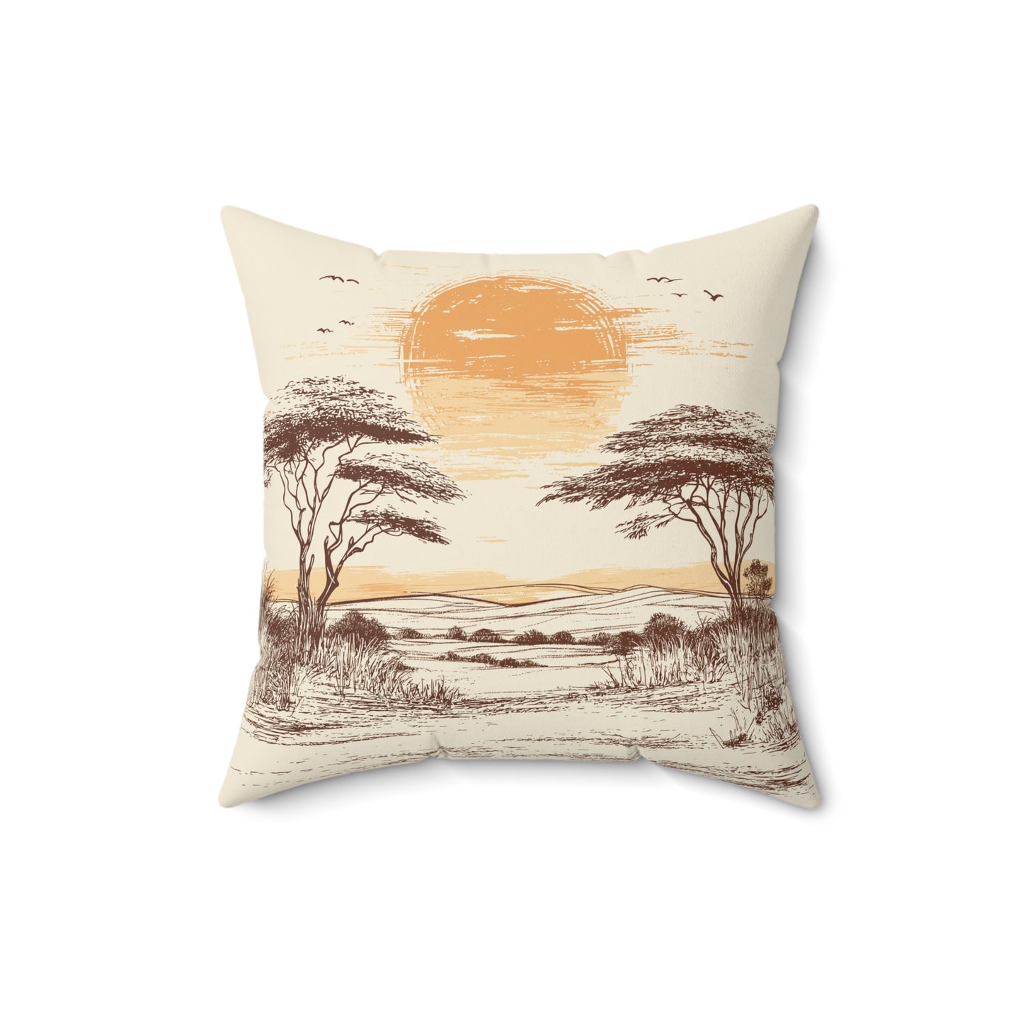 Sunset Landscape Throw Pillow – Boho Accent Cushion for Everyday Spaces