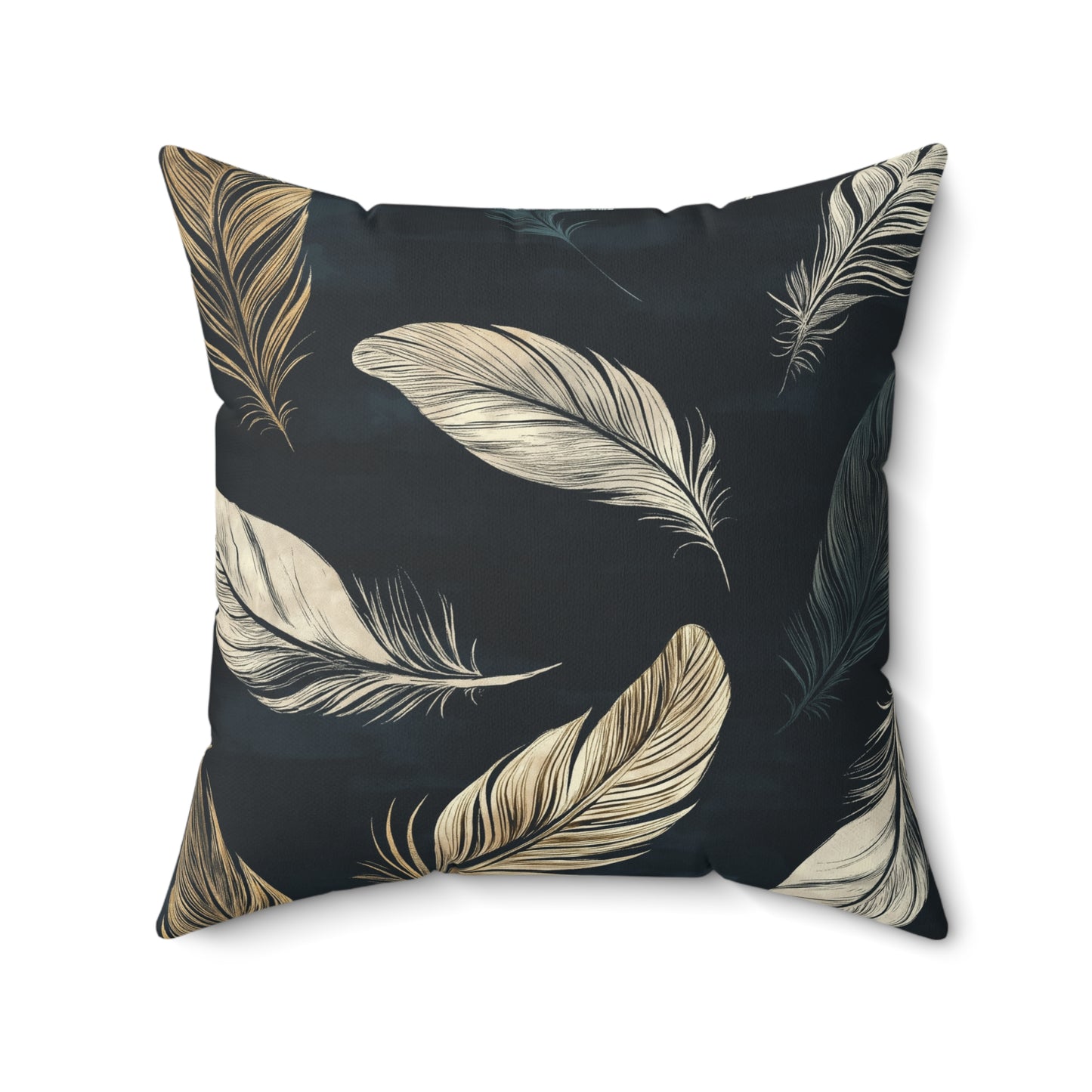 Elegant Feather Throw Pillow – Minimalist Boho Accent Cushion