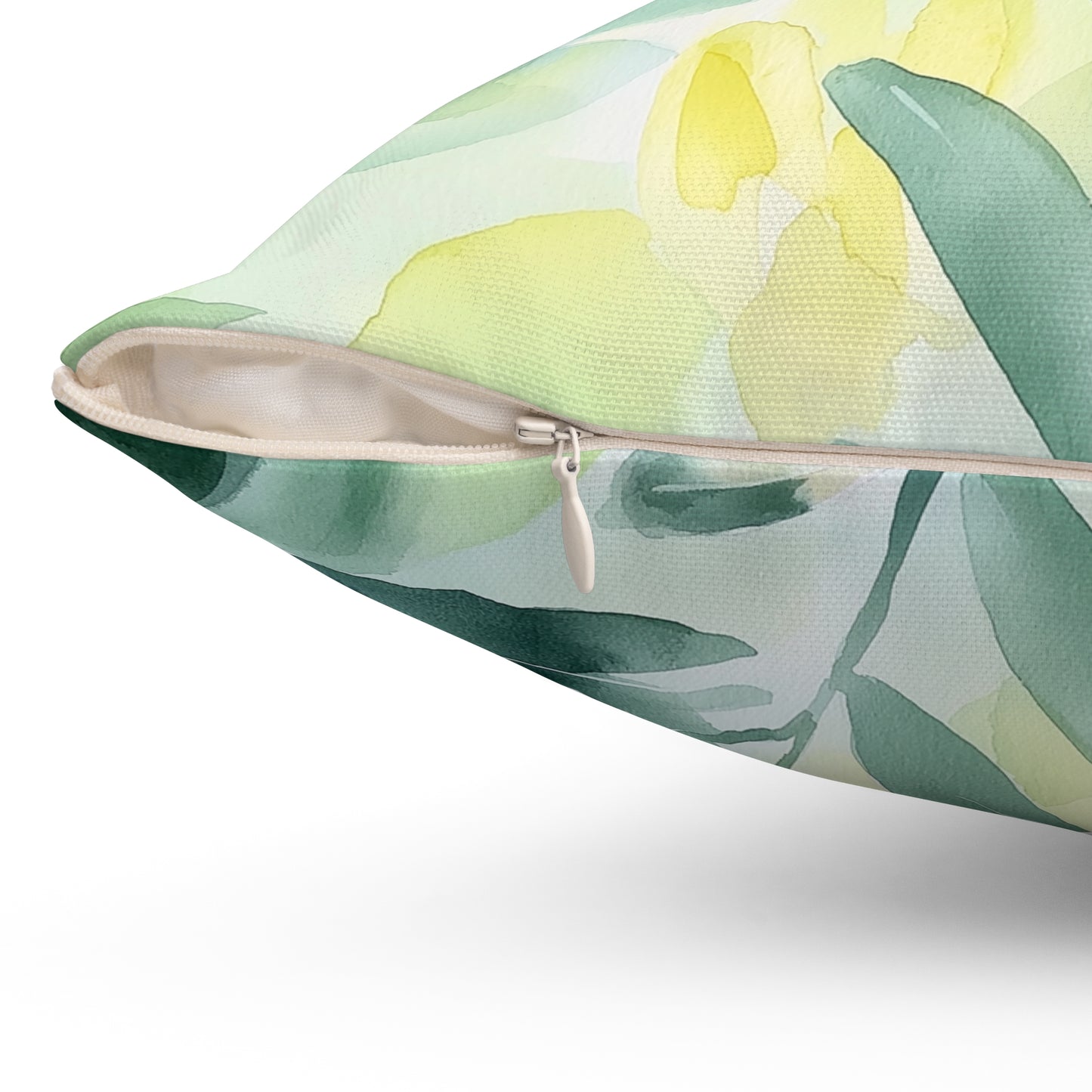 Botanical Leaf Square Throw Pillow – Nature-Inspired Accent Cushion