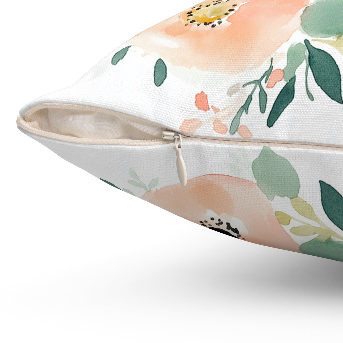 Floral Decorative Throw Pillow – Nature-Inspired Square Accent Cushion