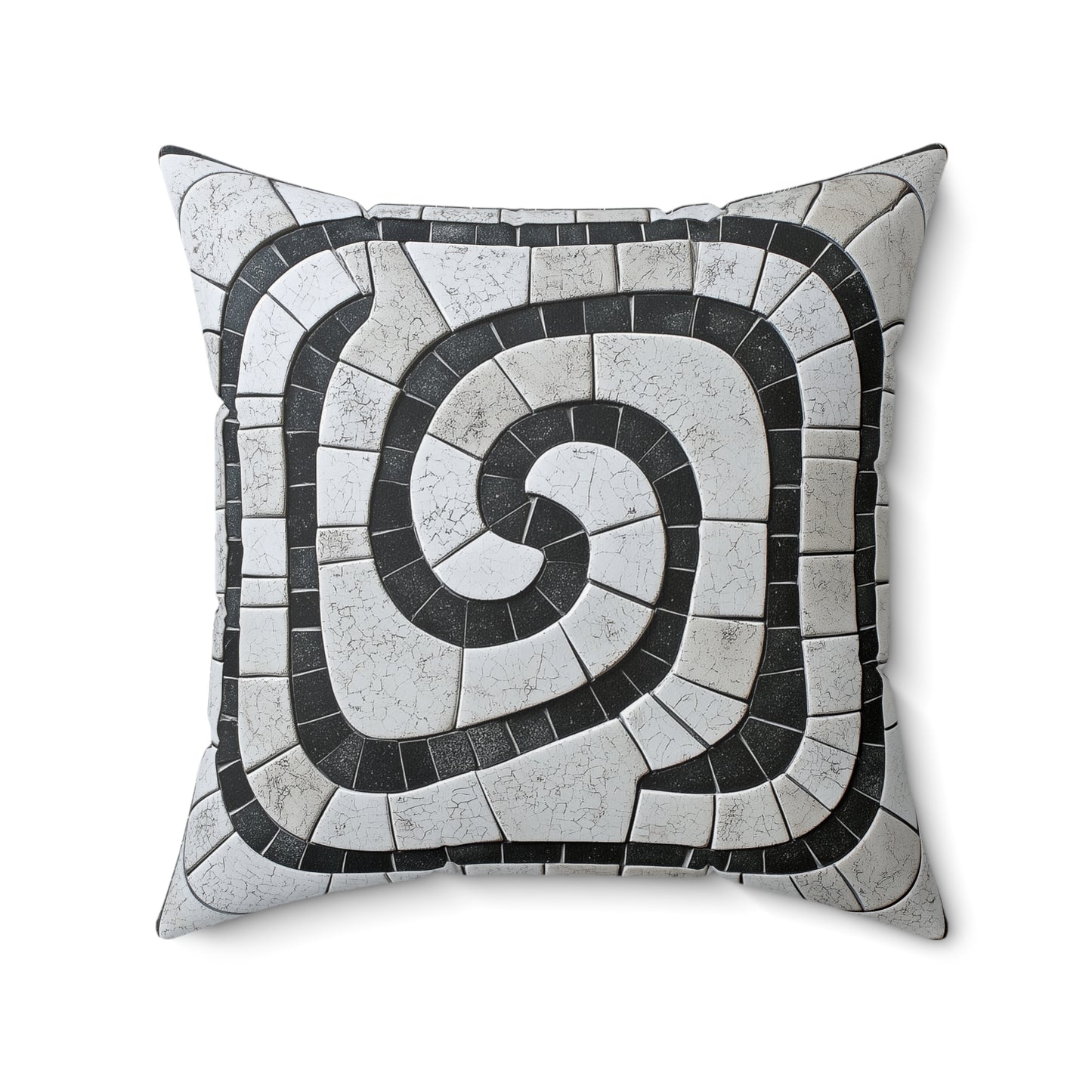 Chic Spiral Mosaic Throw Pillow – Modern Accent Cushion for Living Room