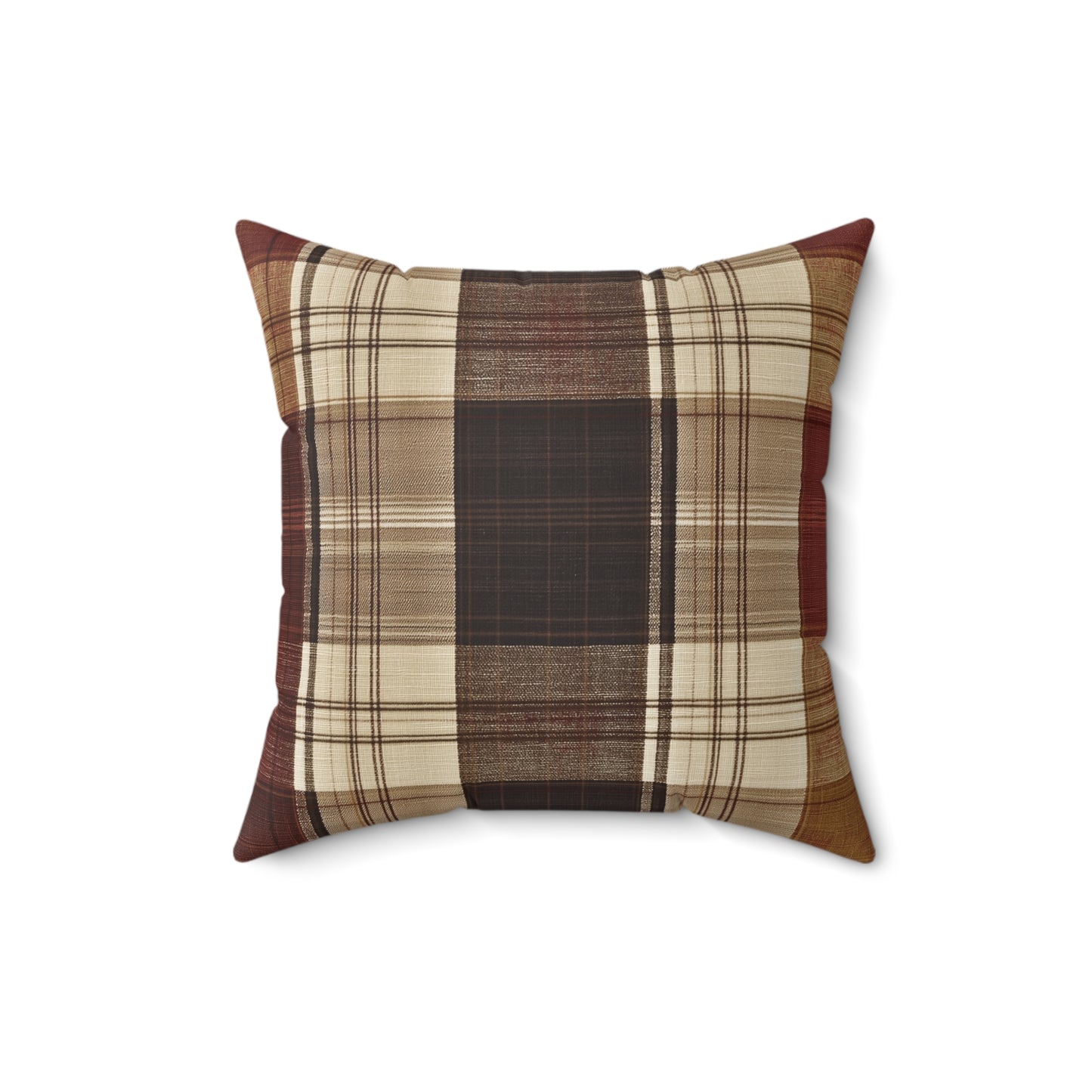 Plaid Throw Pillow – Farmhouse Rustic Accent Cushion for Couch or Living Room
