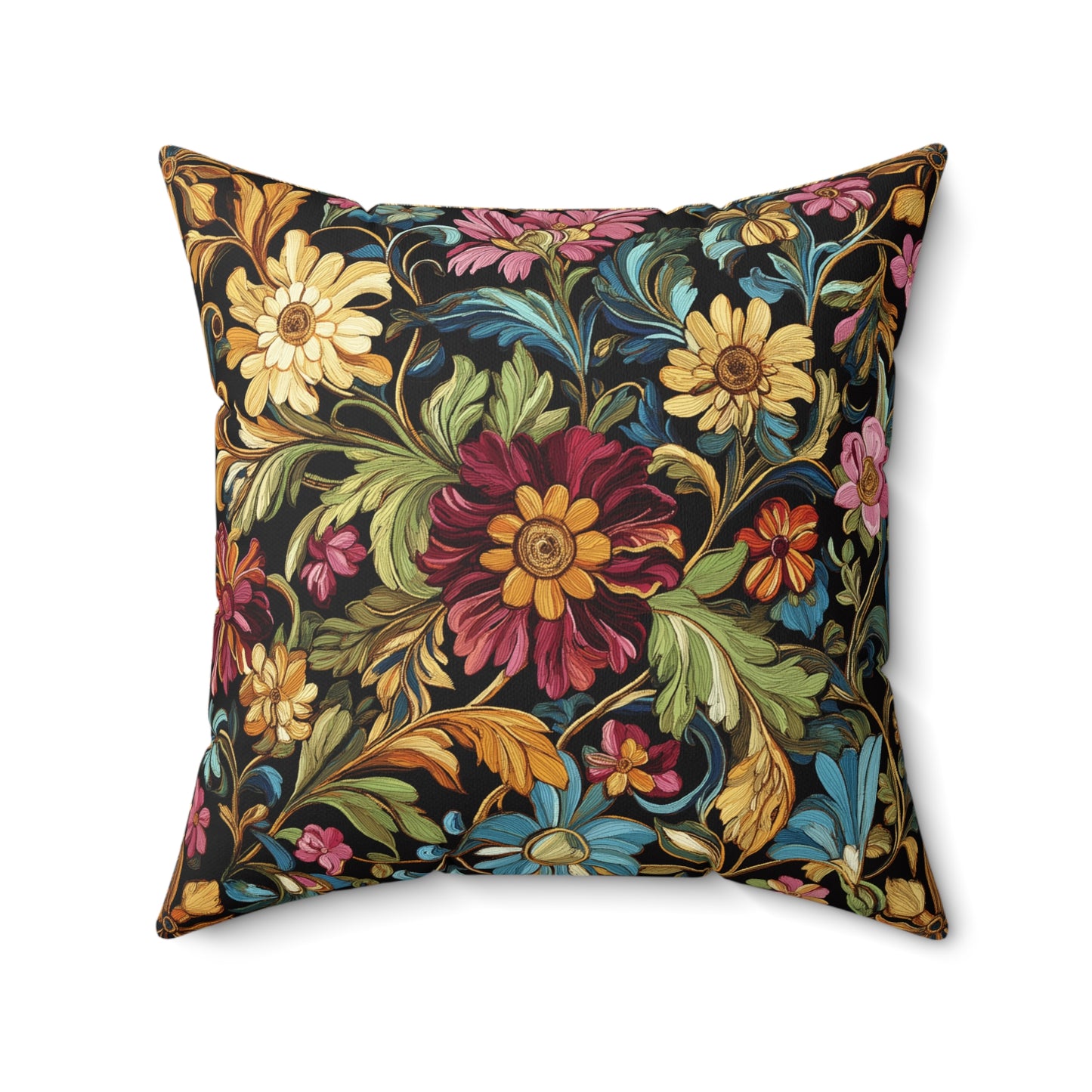 Vintage Botanical Throw Pillow – Elegant Floral Accent Cushion