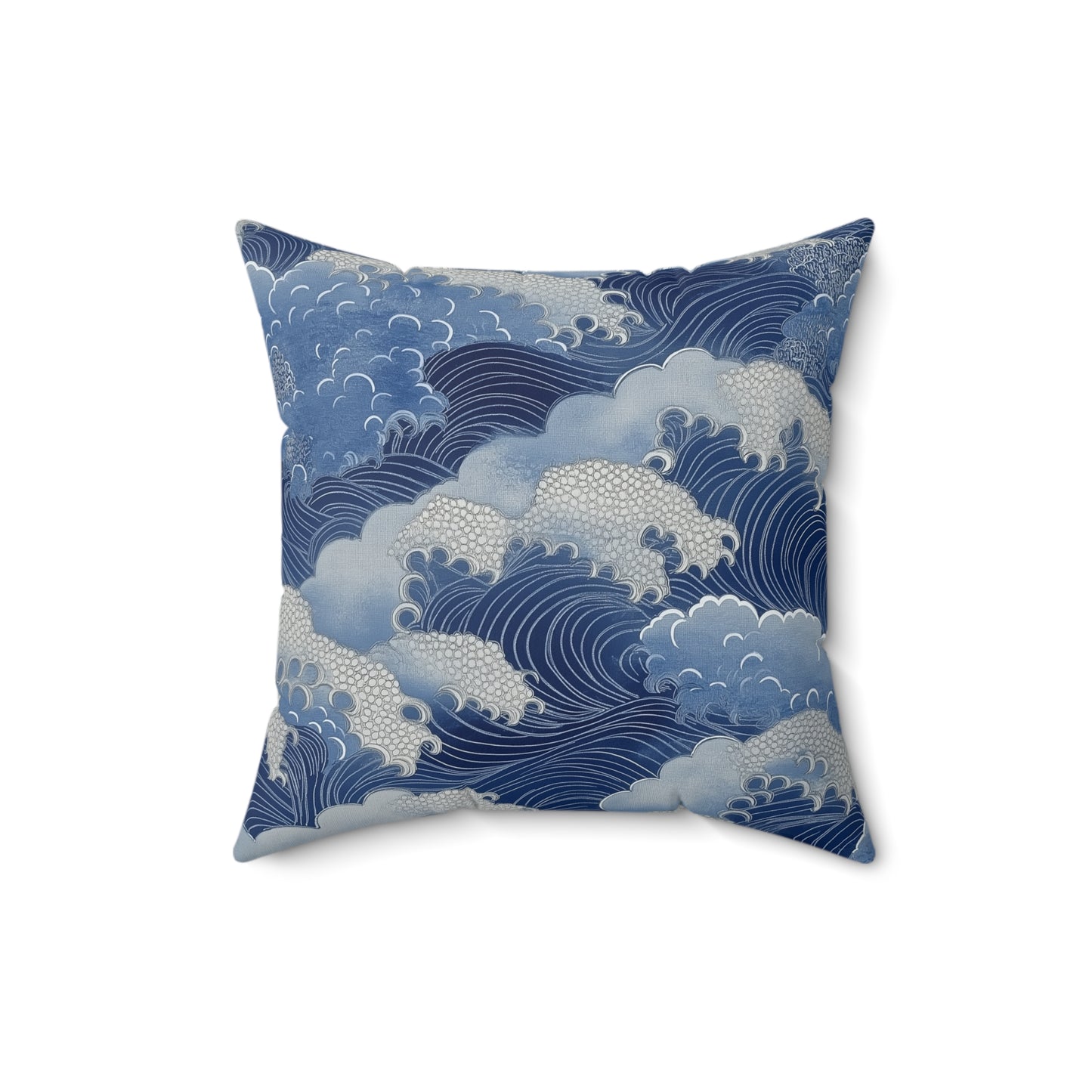 Ocean Wave Throw Pillow – Coastal Nautical Accent Cushion