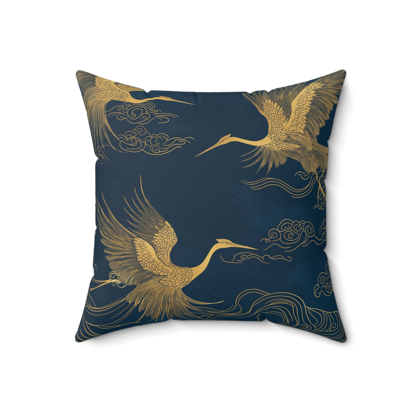 Japanese Crane Throw Pillow – Elegant Bird-Inspired Accent Cushion