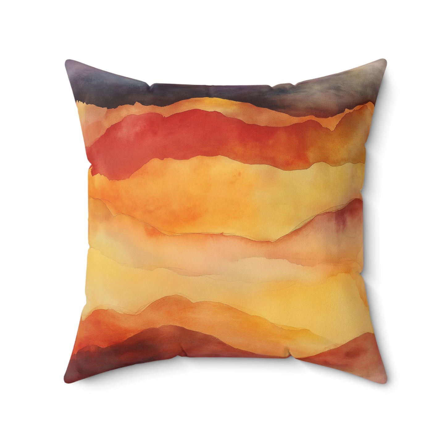 Bohemian Sunset Throw Pillow – Warm-Tone Square Accent Cushion