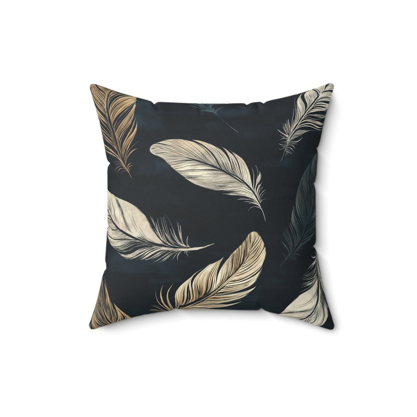 Elegant Feather Throw Pillow – Minimalist Boho Accent Cushion