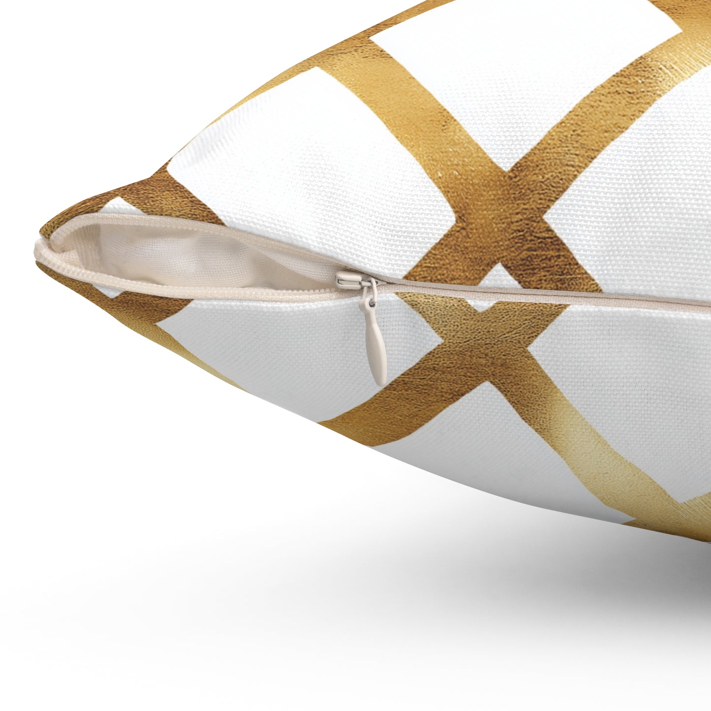 Chic Geometric Throw Pillow – Modern Accent Cushion with Gold Pattern