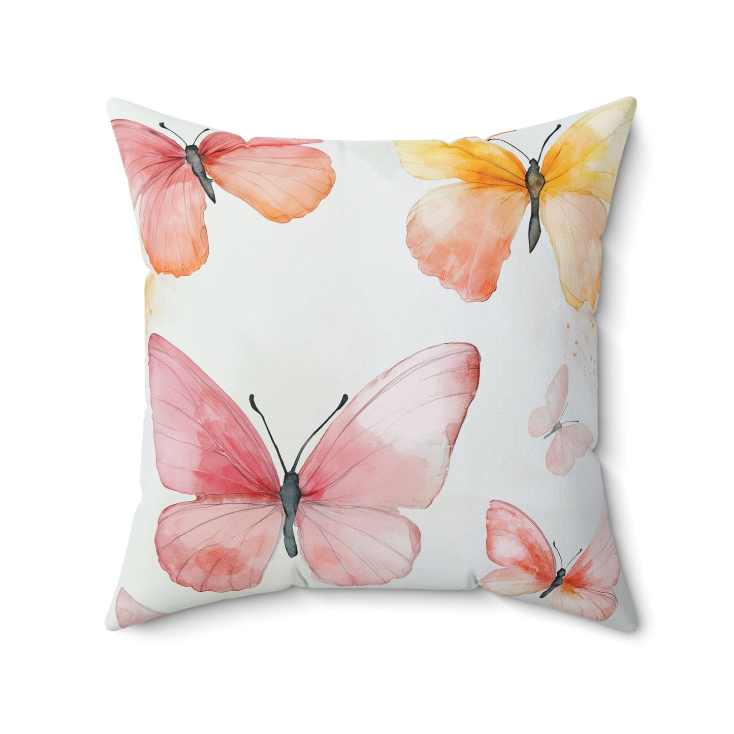 Watercolor Butterfly Throw Pillow – Nature-Inspired Accent Cushion