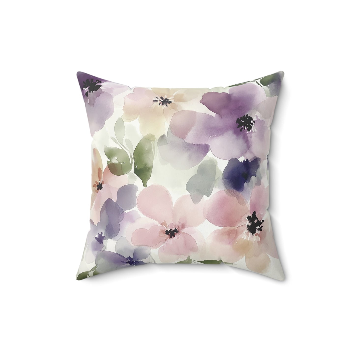 Floral Watercolor Throw Pillow – Soft Modern Accent Cushion