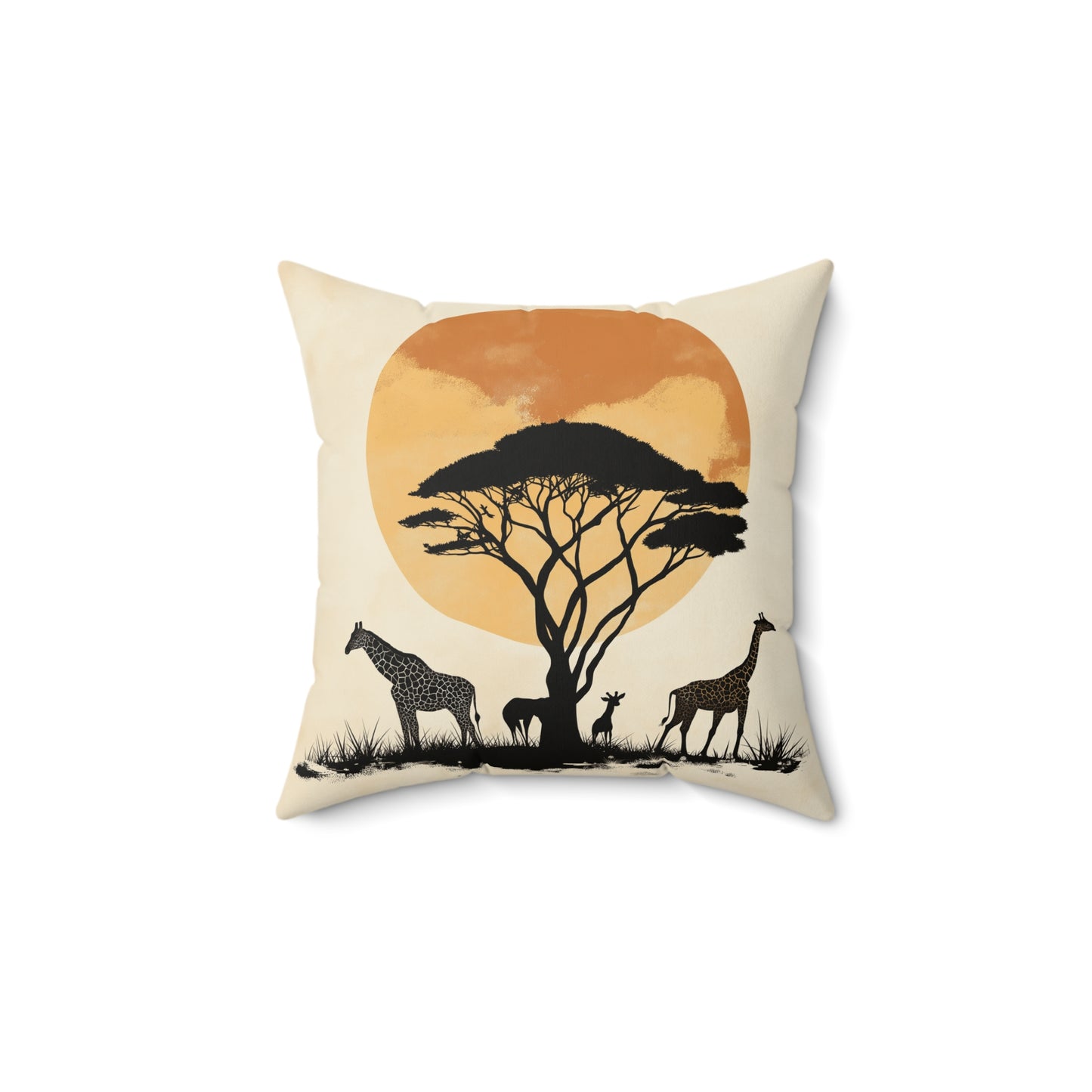 Safari Sunset Throw Pillow – Animal Print Accent Cushion for Nature-Lovers
