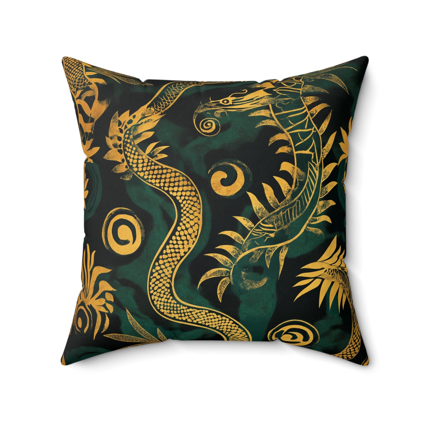 Dragon Motif Throw Pillow – Mythical Accent Cushion for Home Decor