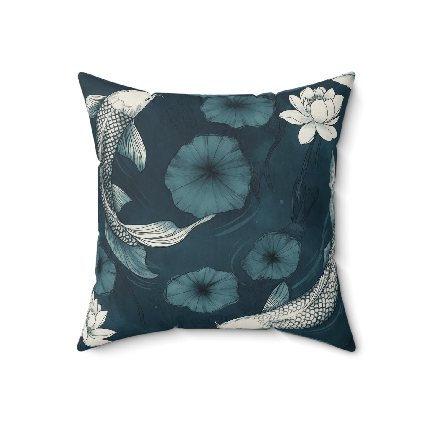 Floral Koi Throw Pillow – Elegant Home Accent Cushion