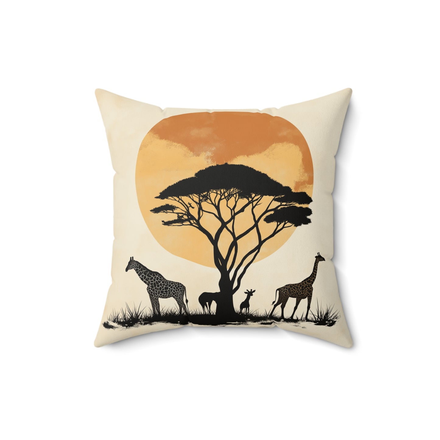 Safari Sunset Throw Pillow – Animal Print Accent Cushion for Nature-Lovers