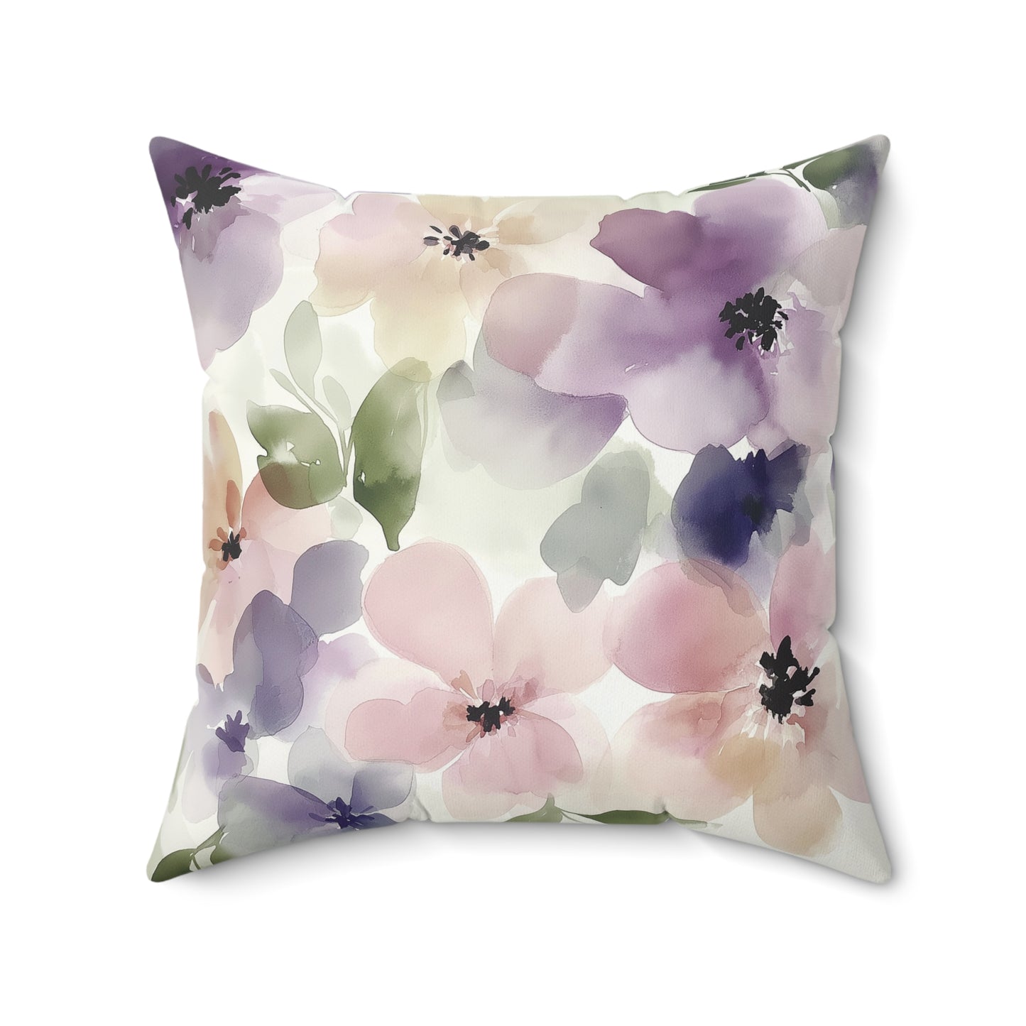Floral Watercolor Throw Pillow – Soft Modern Accent Cushion