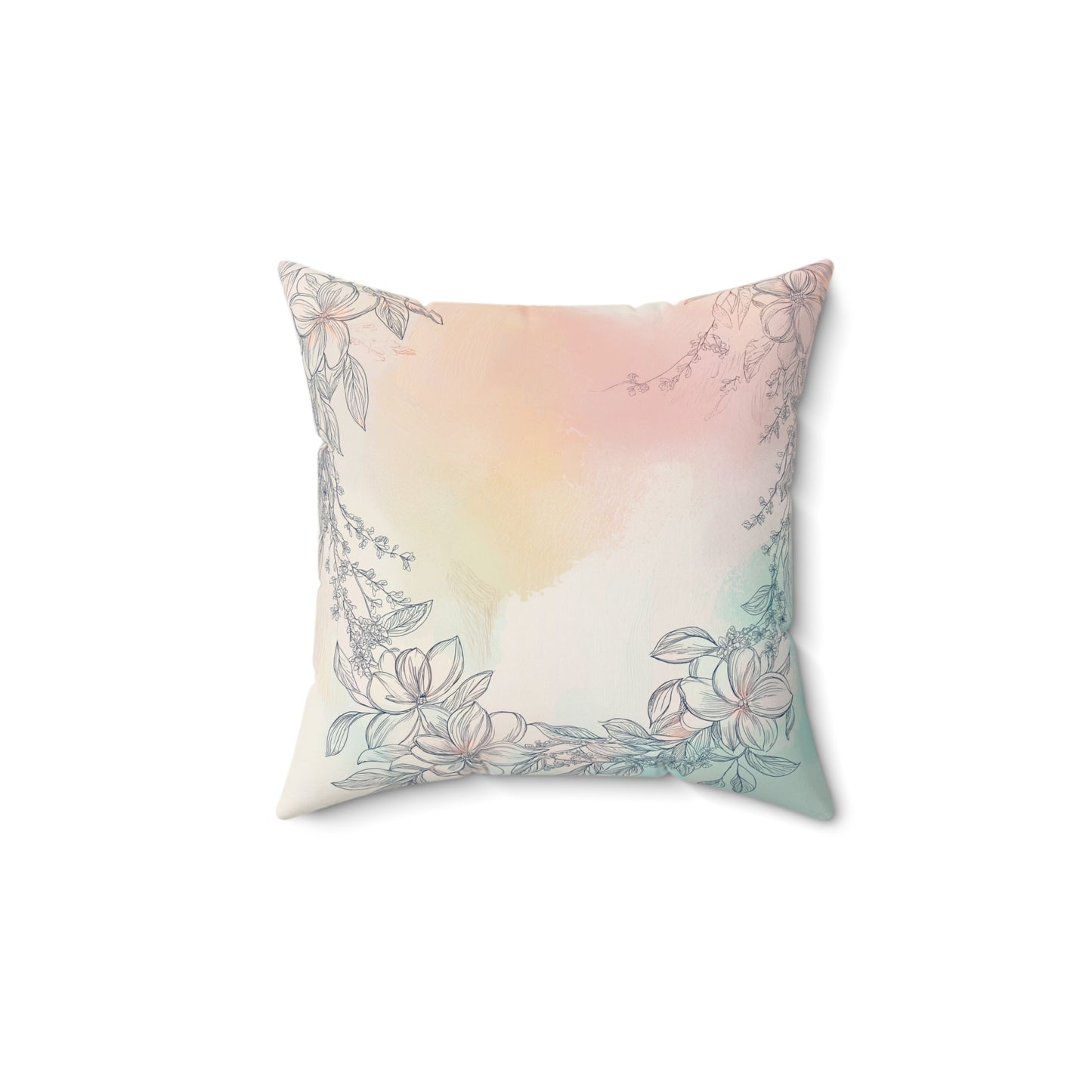 Floral Watercolor Throw Pillow – Boho Accent Cushion